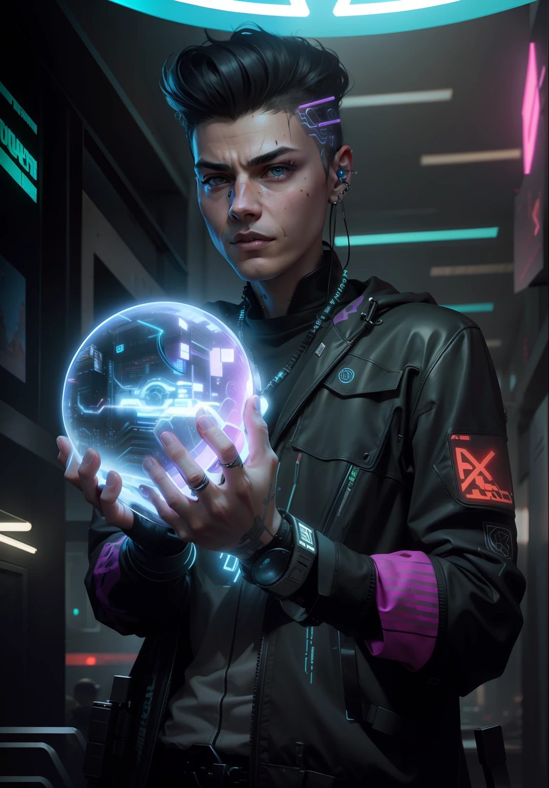 Cyberpunk realistic 8k ultra real face