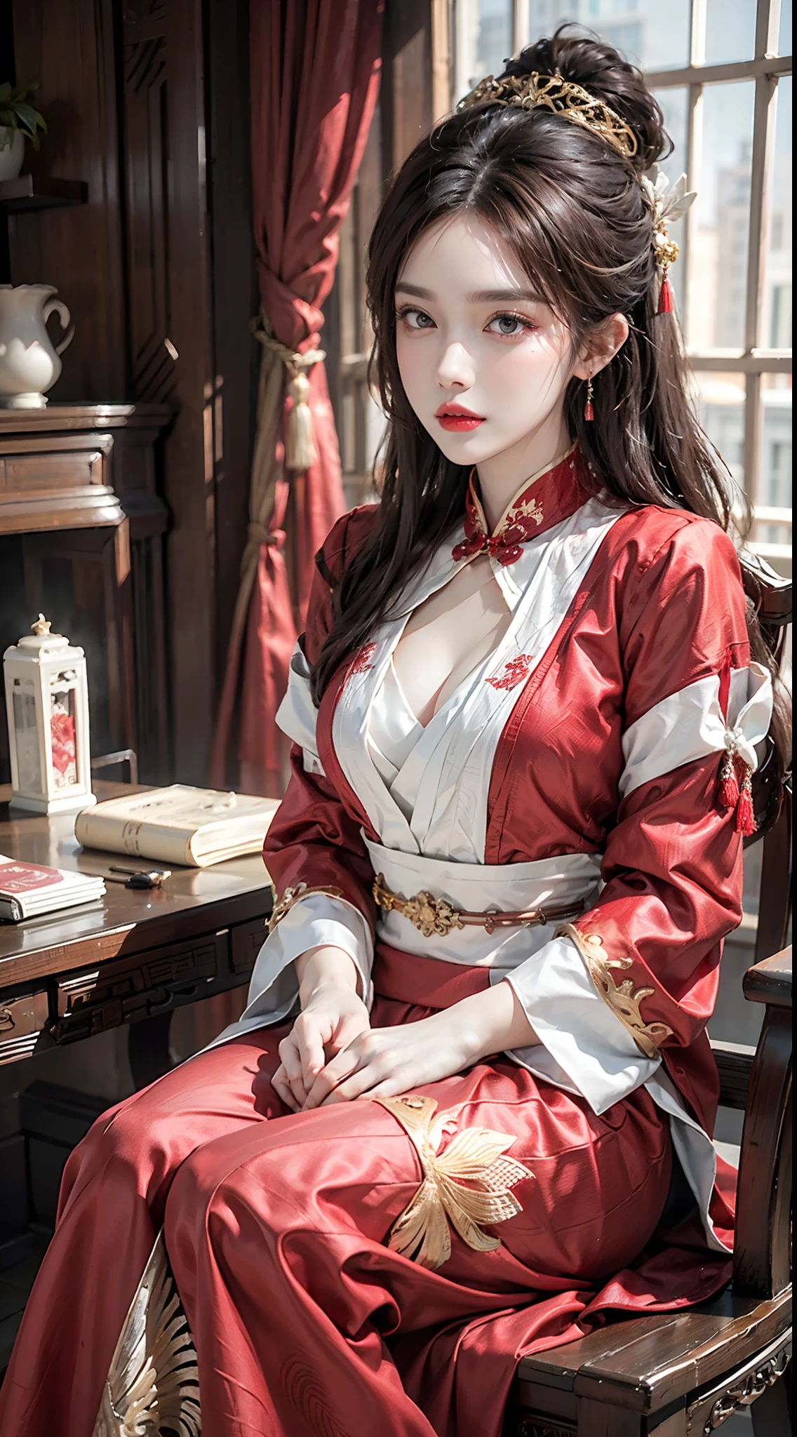(1girll:1.3)、Red clothes,独奏、__Body parts__、offcial art、统一 8k 壁纸、ultra - detailed、Beauty and aesthetics、 beautiful、tmasterpiece、best qualtiy、Fantastical Atmosphere、calm color palette、Tranquil Mood、soft shade、Charisma spells、vignettes、Witch duties、