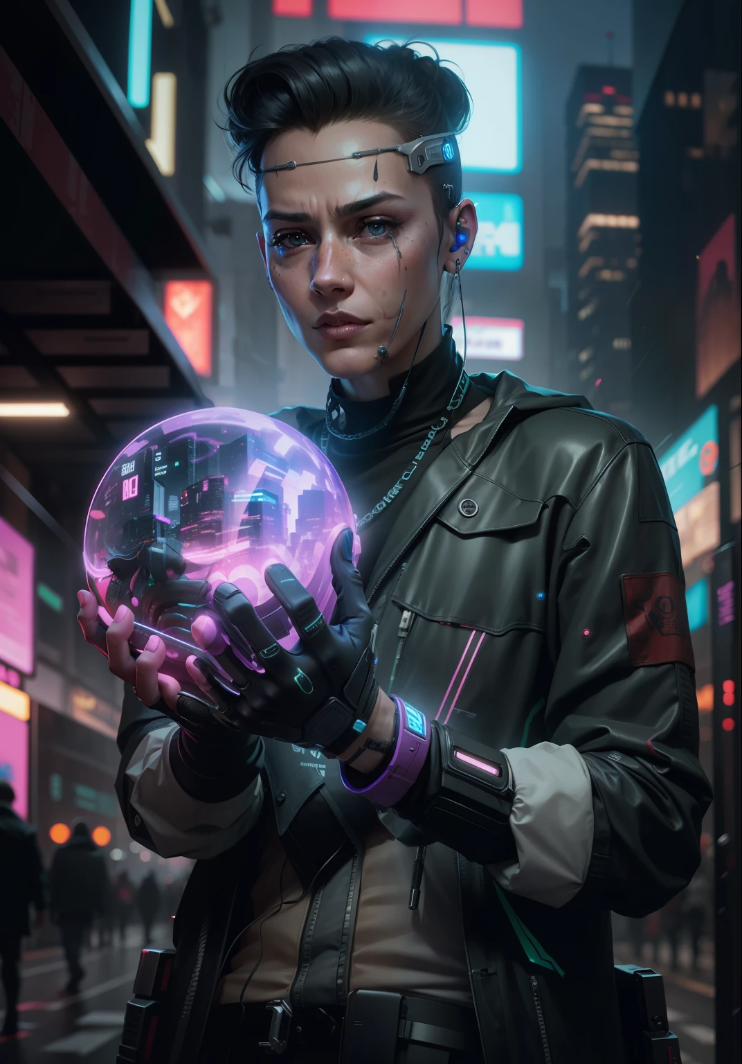 Cyberpunk realistic 8k ultra real face