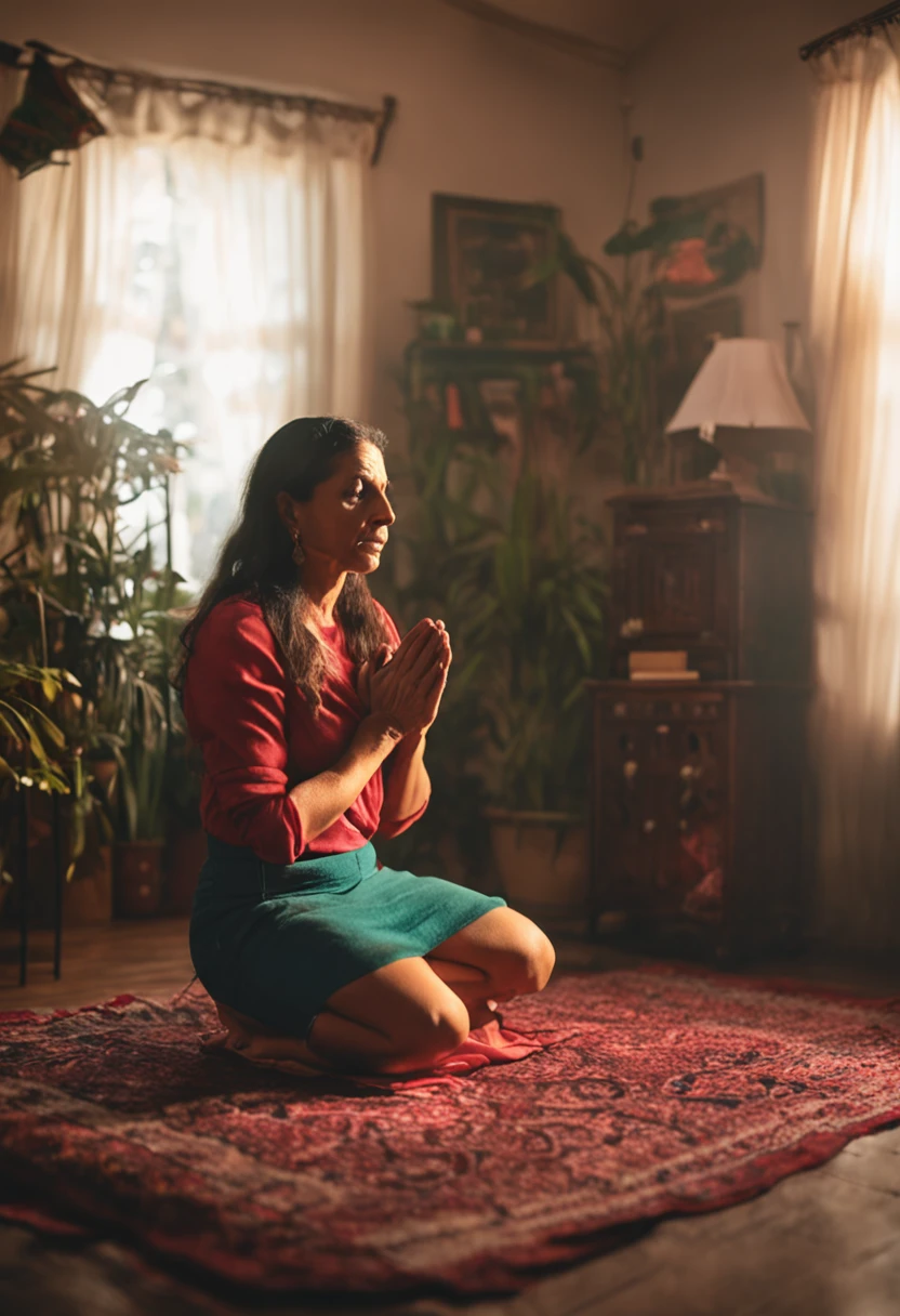 mulher na casa dos 40 anos, praying and asking God for forgiveness