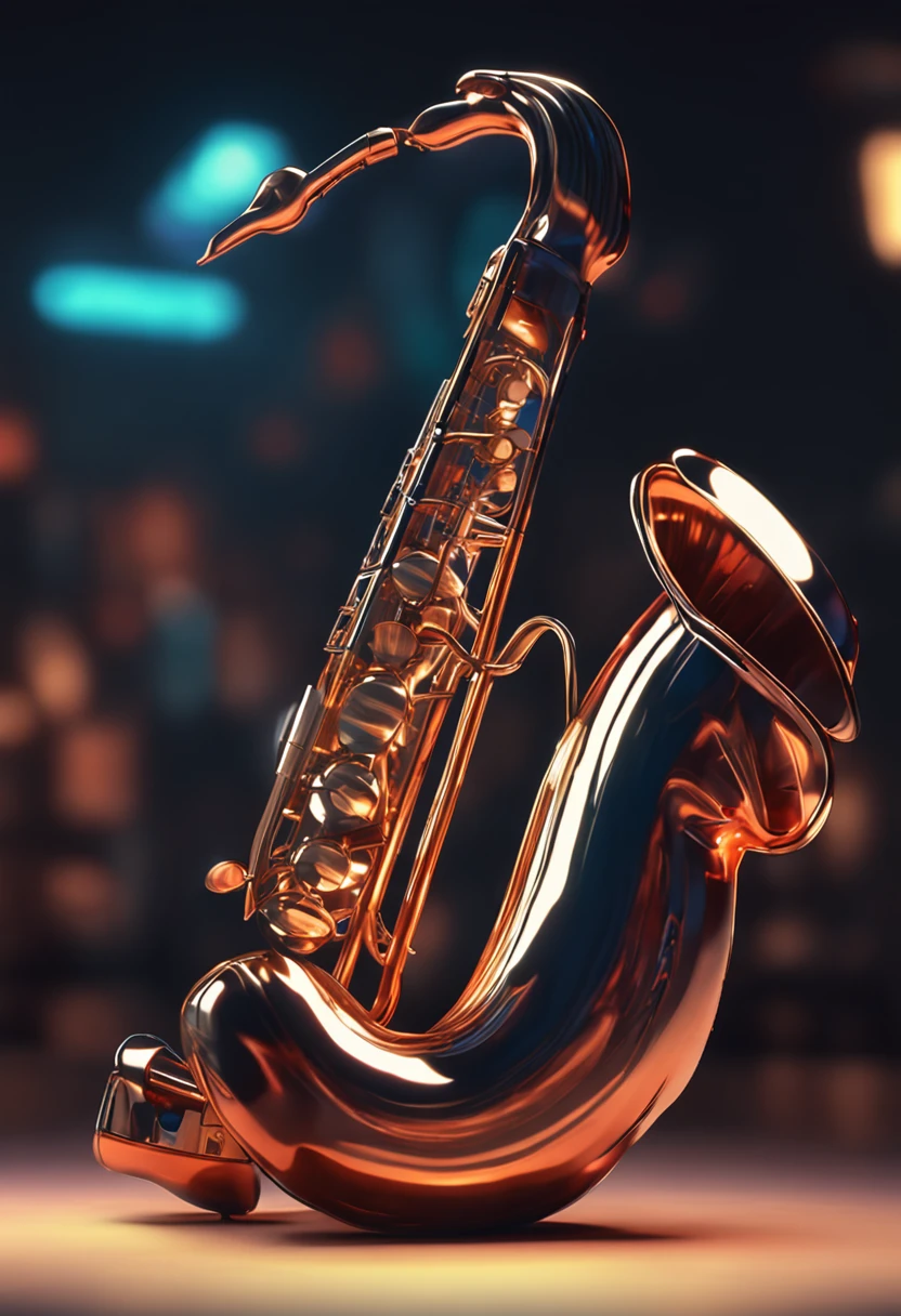 logo of F letter shaped into Jazz musical instruments, hyper-realistic, cinematic lighting