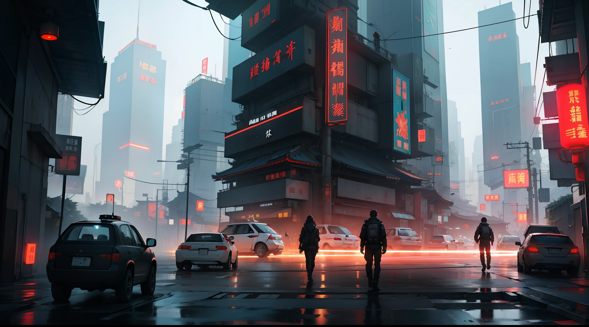 China's Future Society in 2050 Cyberpunk Industrial Civilization Sci-Fi Big Scene Dark Shock Scene