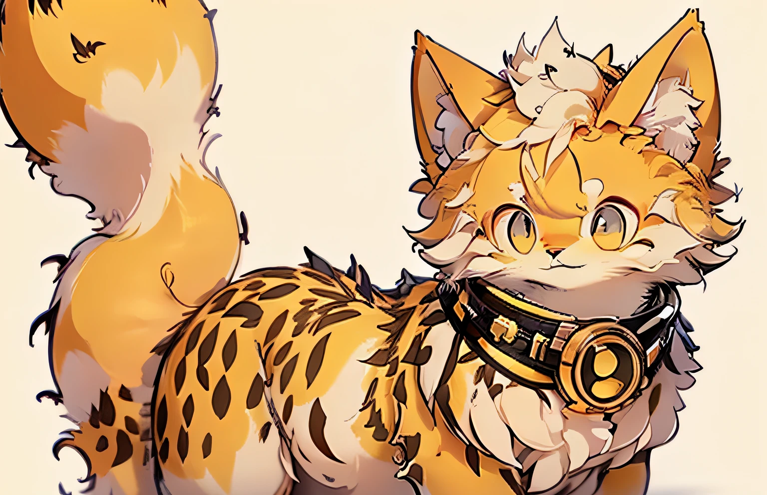 furry,adolable,Fluffy hair,fluffy ears,Yellow body
