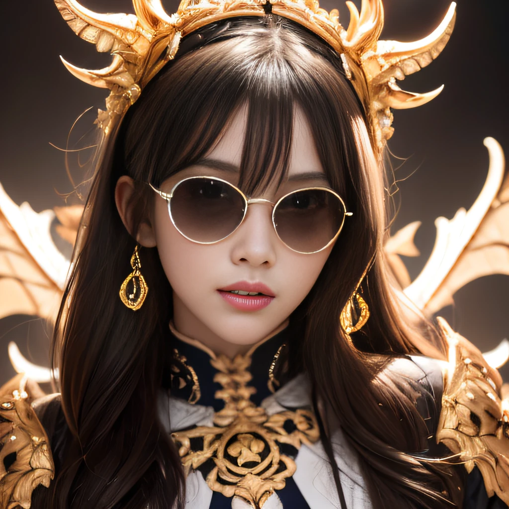 skelleton,Wear aluminum-rimmed reflective sunglasses,32K(tmasterpiece,k hd,hyper HD,32K)Purple-pink flowing hair,Golden skull jewelry district in the lunar soil,Skeleton King ,Black Gold Dragon Skeleton Protector (The skeleton is realistic:1.4),Skull pattern robe,Purple-pink skull headdress,Snowflakes fluttering,The background is pure,Hold your head high,Be proud,The nostrils look at people, A high resolution, the detail, RAW photogr, Sharp Re, Nikon D850 Film Stock Photo by Jefferies Lee 4 Kodak Portra 400 Camera F1.6 shots, Rich colors, ultra-realistic vivid textures, Dramatic lighting, Unreal Engine Art Station Trend, cinestir 800,Hold your head high,Be proud,The nostrils look at people,Tsundere,Snowflakes fluttering,Snowflakes fluttering,Snowflakes fluttering,Snowflakes fluttering,Impeccable,( reasonable design, Clear lines, High sharpness,Best quality, Very detailed skeleton, The skeleton of a masterpiece, offcial art, movie light effect, 4K skeleton(((Wear aluminum-rimmed reflective sunglasses)))