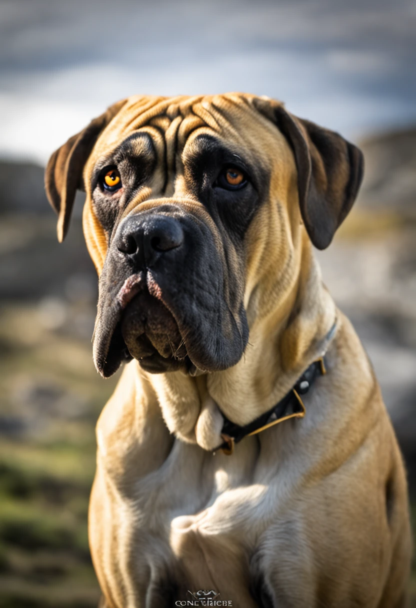 Bullmastiff dog, Gande Head, cor clara, anthropomorficfic, Lightroom, cinemactic, HDR, ..RAW, intrincado, Hiqualidade, Push your tongue,tons suaves, detalhes intrincados, baixo contraste