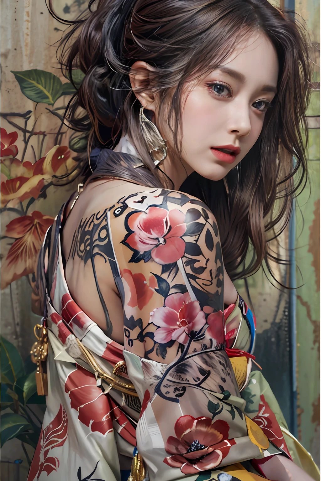the spirit of Halloween in the form of a beautiful black woman, ( black and orange flowing hair, highly detailed face, medium_breast, ample hips, insanely detailed accentuated big booty, wearing gothic attire), the style of neo-traditoional Japanese, Magali Villeneuve, urban and edgy, extremely detailed, xiaofei Yue, dark crimson and orange, anime-inspired, traincore, --niji 5