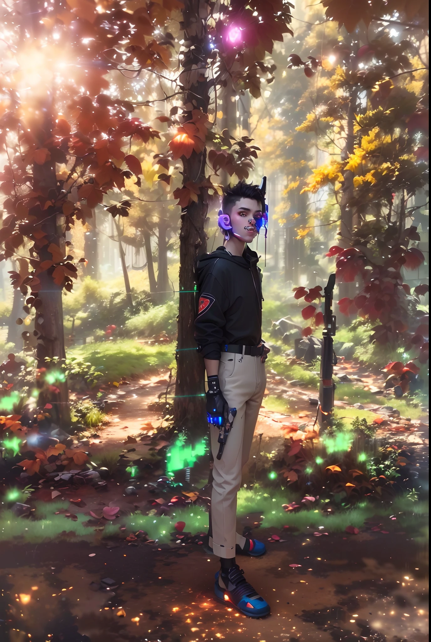 Realistic hd 8k cyber punk boy