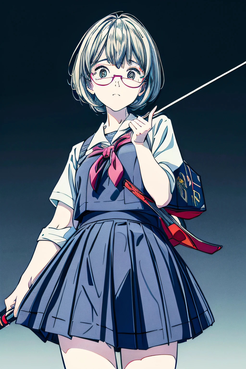 Solo_girl_hi-school girl、japanese hight school uniform,actionpose、cheerfully、Overflowing、ink art、((top-quality、8K、masterpiece:1.3))、(Clear focus:1.2)、(comic book style),(Pop),(linear art_Anime)、(PastelColors:1.2),((monotone_High Contrast Art:1.2))、flat chest、(the complex background:1.2),(Lola:add more details:1.2)、sharp outline、sharp lineart、Urban background、