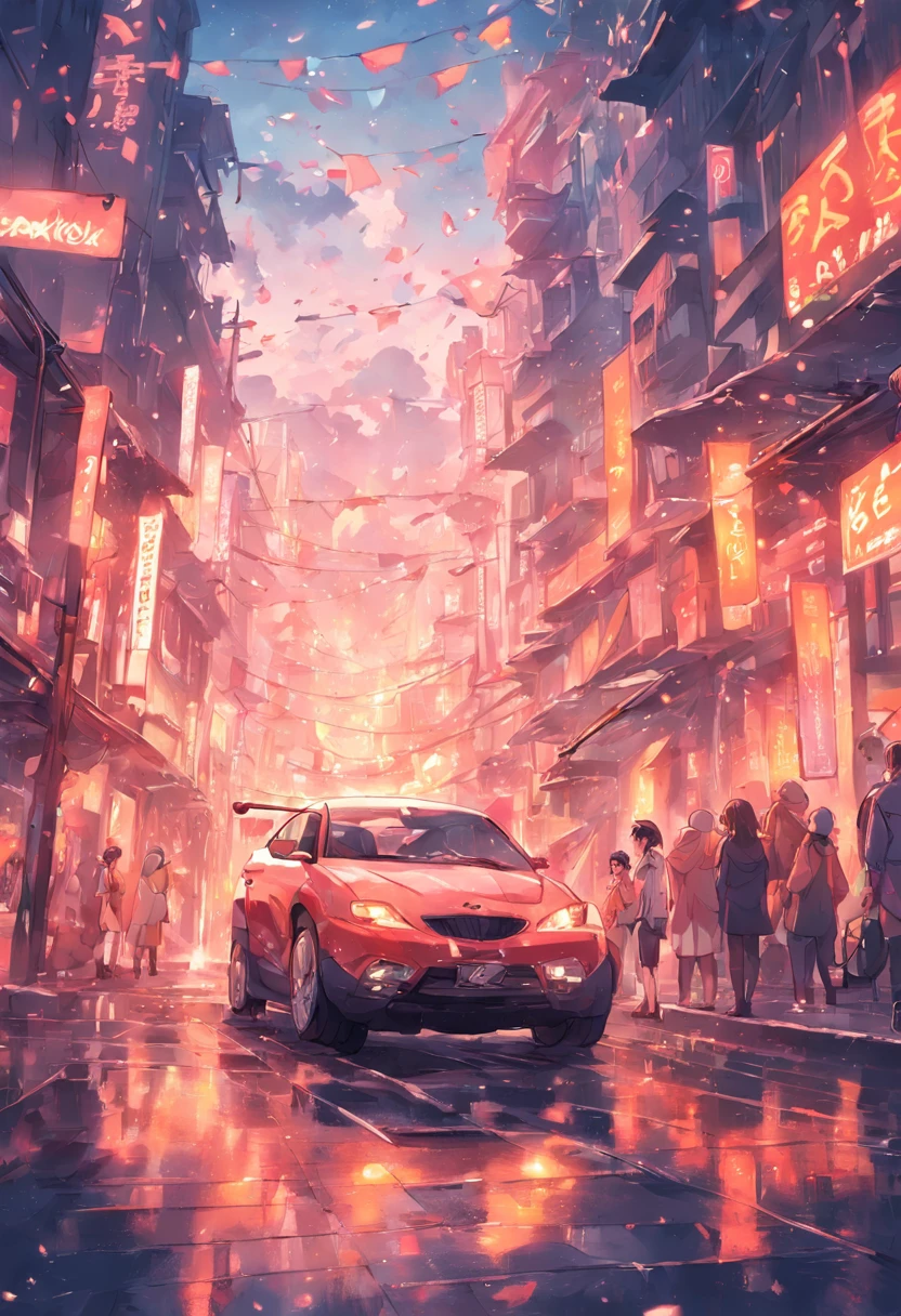 um carro esportivo na cidade