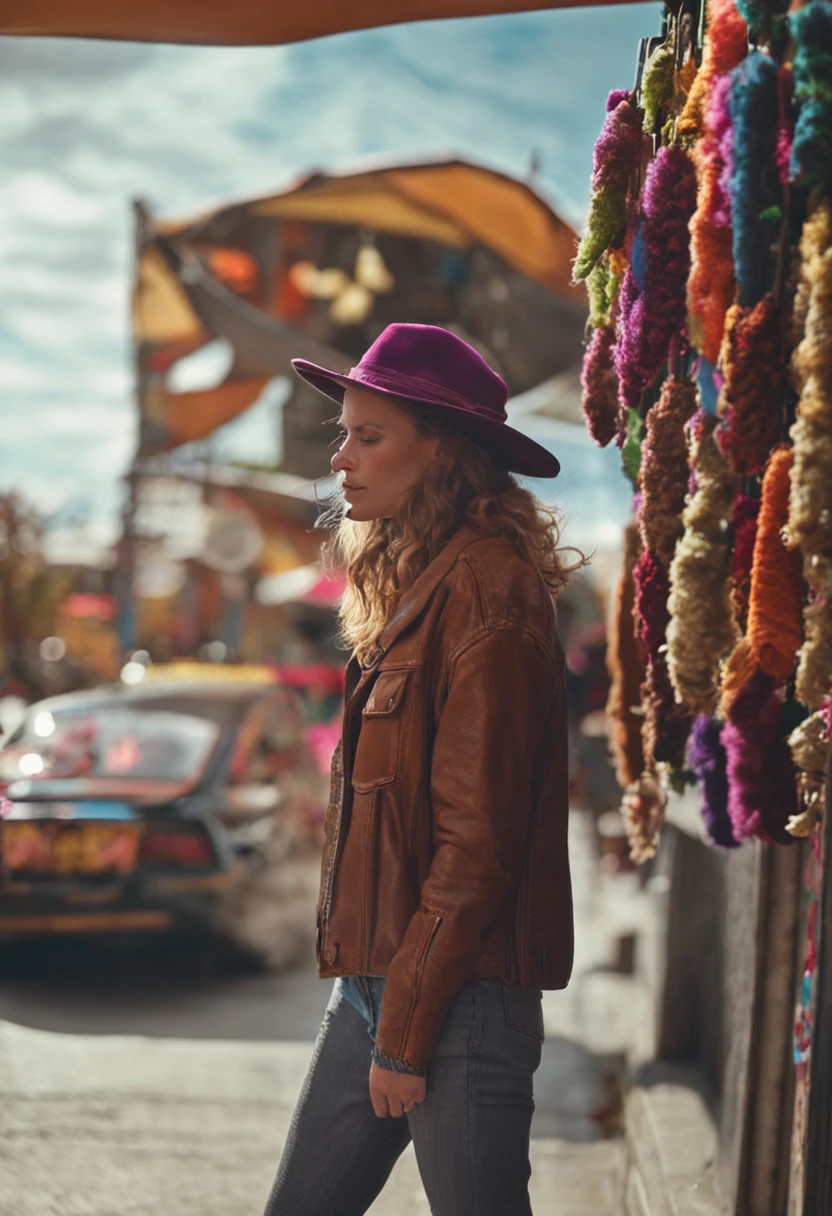 wearing a hat