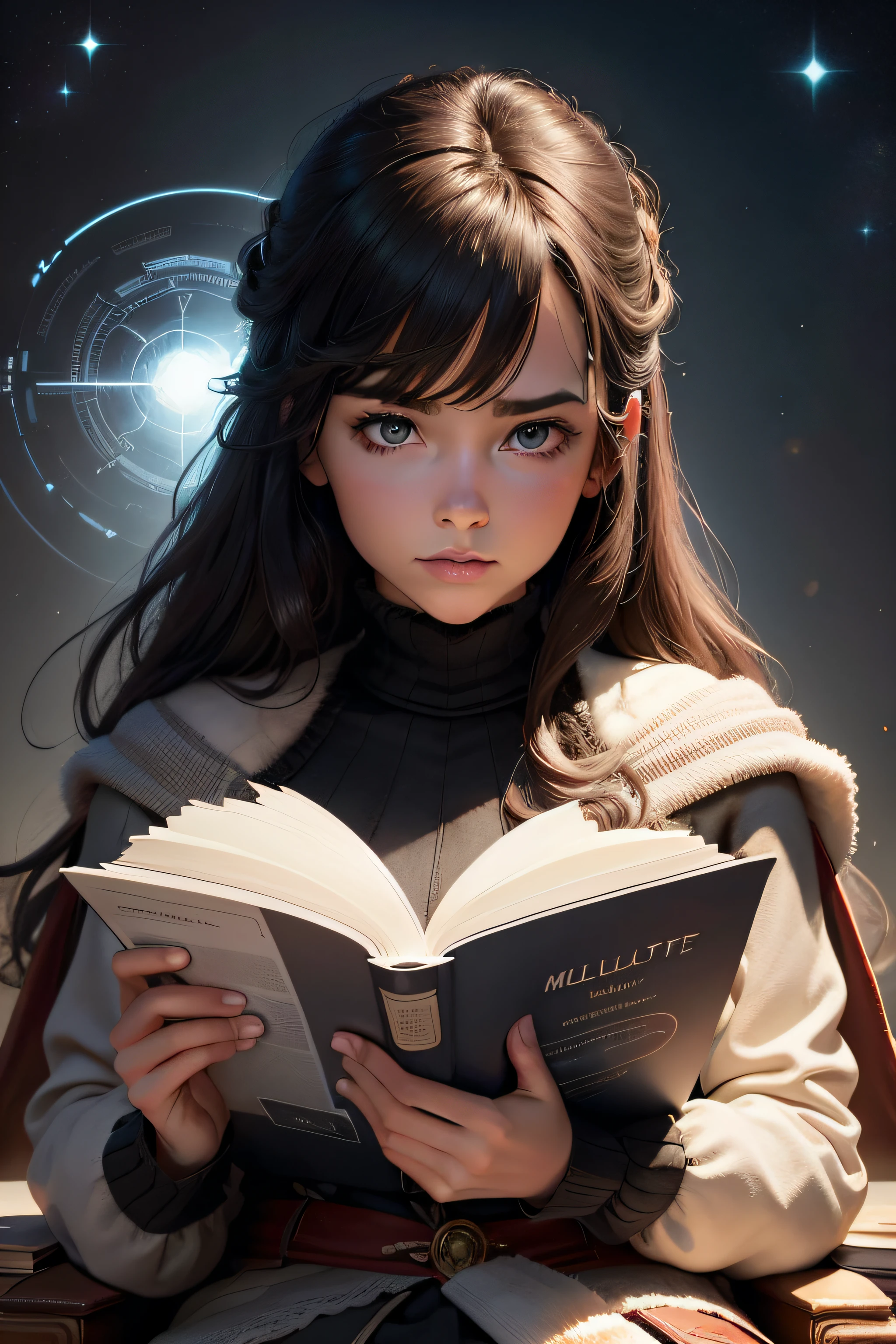 You will behave with a digital marketing expert and will produce an image of a book that takes the reader to visit different universes. It is a logo for a social network profile encouraging reading called the Multiverse of Reading