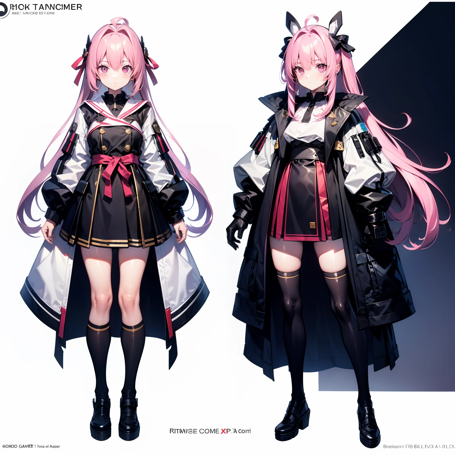 Role role-playing game, front and back, White background