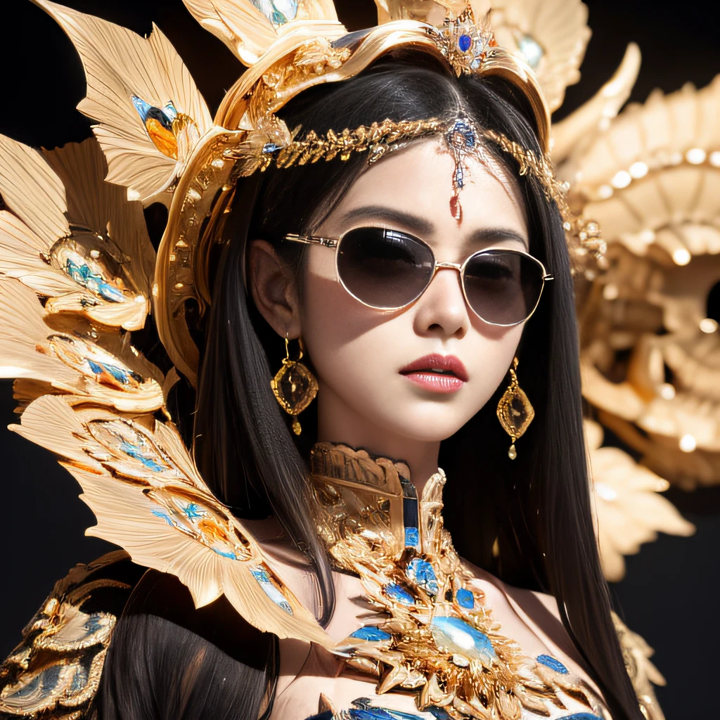 skelleton,Wear gold-framed reflective sunglasses,32K(tmasterpiece,k hd,hyper HD,32K)Bright purple pink flowing hair,Silver Skull jewelry district in lunar soil,Silver Skull King ,Platinum Dragon Skeleton Protector (The skeleton is realistic:1.4),Skull pattern robe,Burgundy skull headdress,The petals flutter,The background is pure,Hold your head high,Be proud,The nostrils look at people, A high resolution, the detail, RAW photogr, Sharp Re, Nikon D850 Film Stock Photo by Jefferies Lee 4 Kodak Portra 400 Camera F1.6 shots, Rich colors, ultra-realistic vivid textures, Dramatic lighting, Unreal Engine Art Station Trend, cinestir 800,Hold your head high,Be proud,The nostrils look at people,Tsundere,The petals flutter,The petals flutter,The petals flutter,Sprinkle the gold powder flutters,Impeccable,( reasonable design, Clear lines, High sharpness,Best quality, Very detailed skeleton, The skeleton of a masterpiece, offcial art, movie light effect, 4K skeleton(((Wear gold-framed reflective sunglasses)))