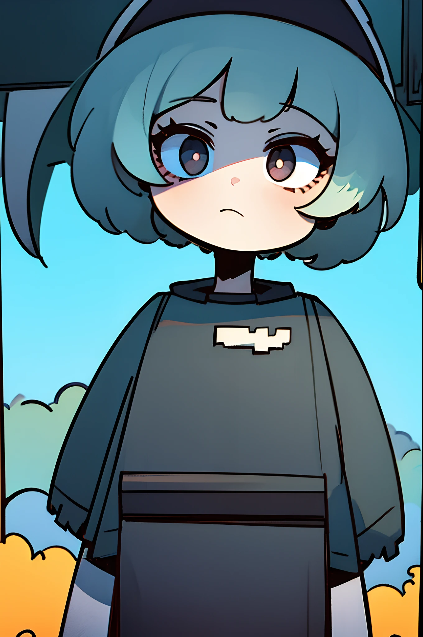 highly stylized, 1girl,