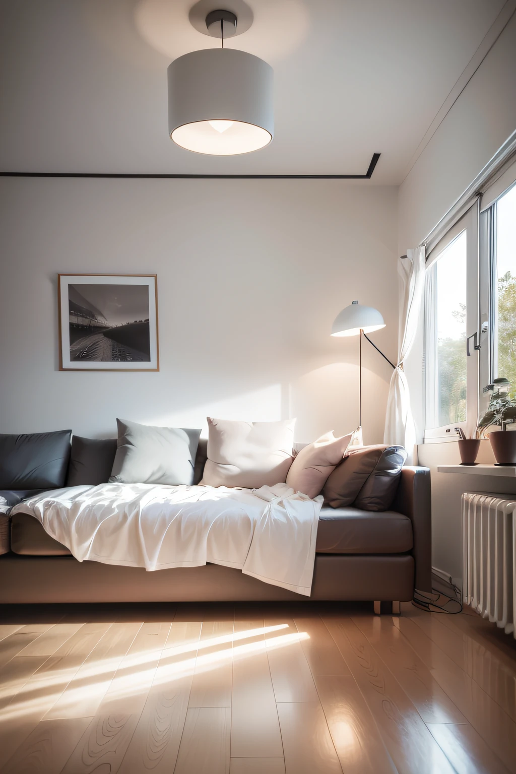 modern interior, cozy, white, modern lighting
