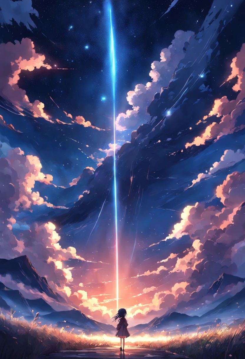 Masterpiece, Anime Quality, Drawing, Night Sky, Comet