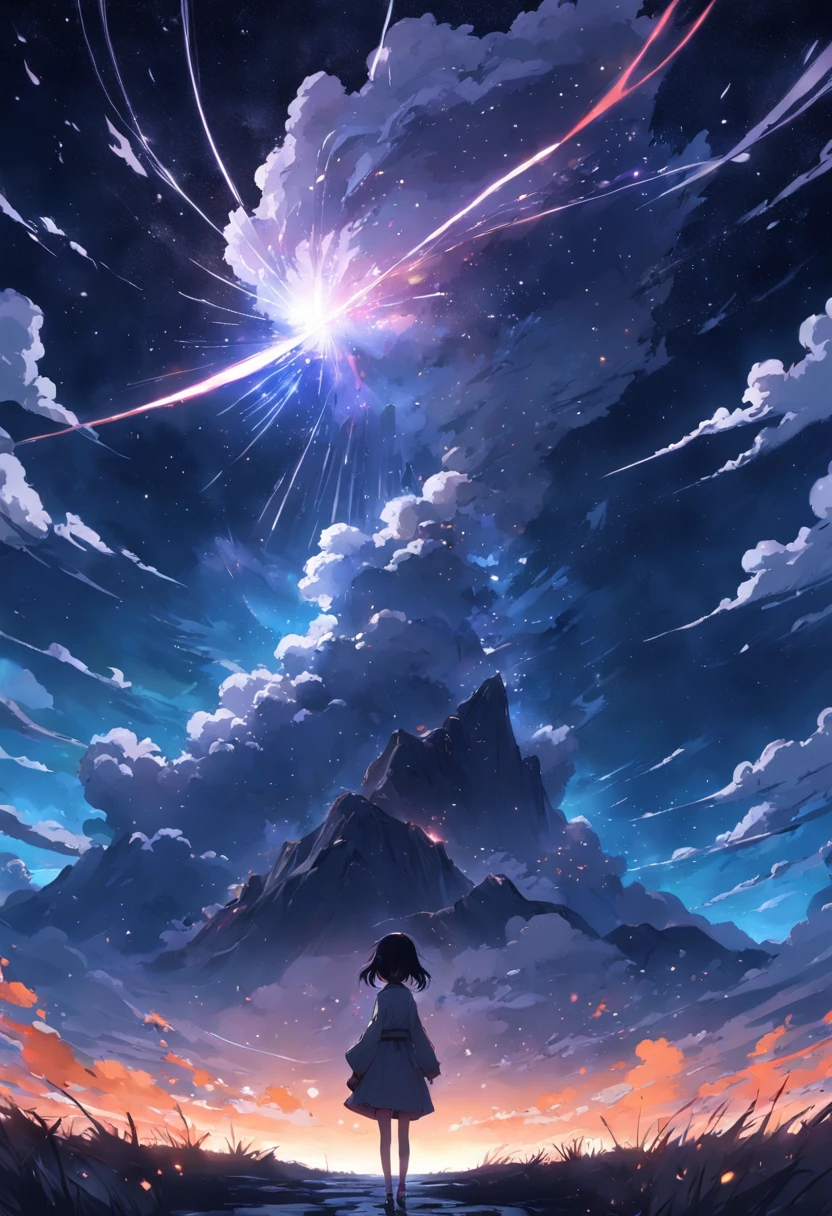 Masterpiece, Anime Quality, Drawing, Night Sky, Comet