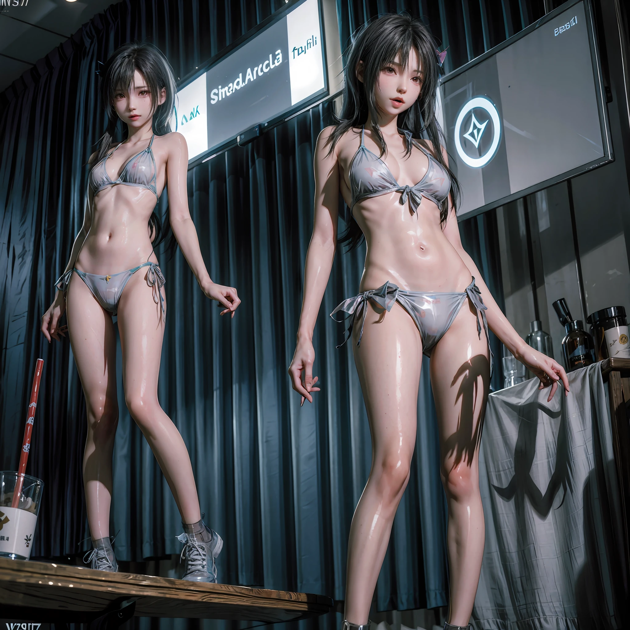 Clear plastic bikini small arc ,Short stature
