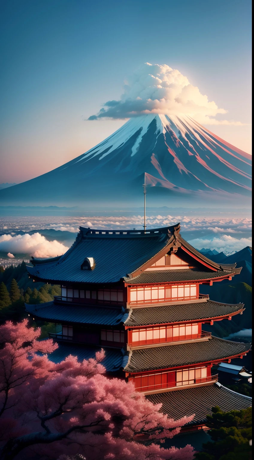 Foto, real, Mount Fuji in Japan, vista de cima.