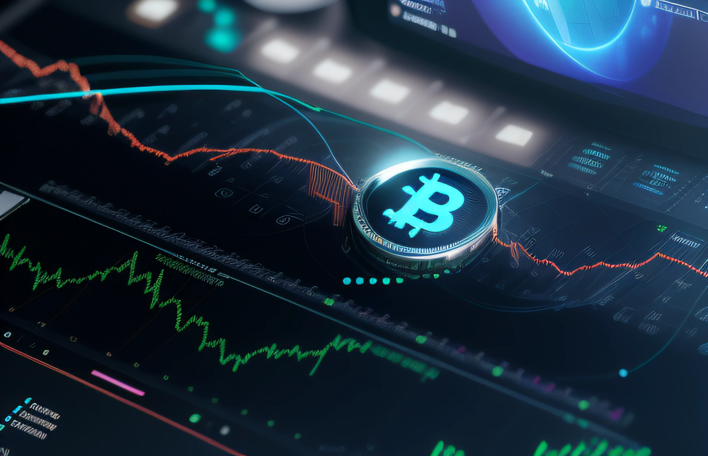 Un primer plano de la pantalla de una computadora con un bitcoin en ella, Criptomoneda en segundo plano, criptomoneda, por Meredith Dillman, cripto, por Anna Katharina Block, por Emma Andijewska, sobre un fondo oscuro, Lo mejor de Adobe Stock, Representado como un renderizado 3D, por Jeanna bauck, por Julian Allen, 8k, foto fija