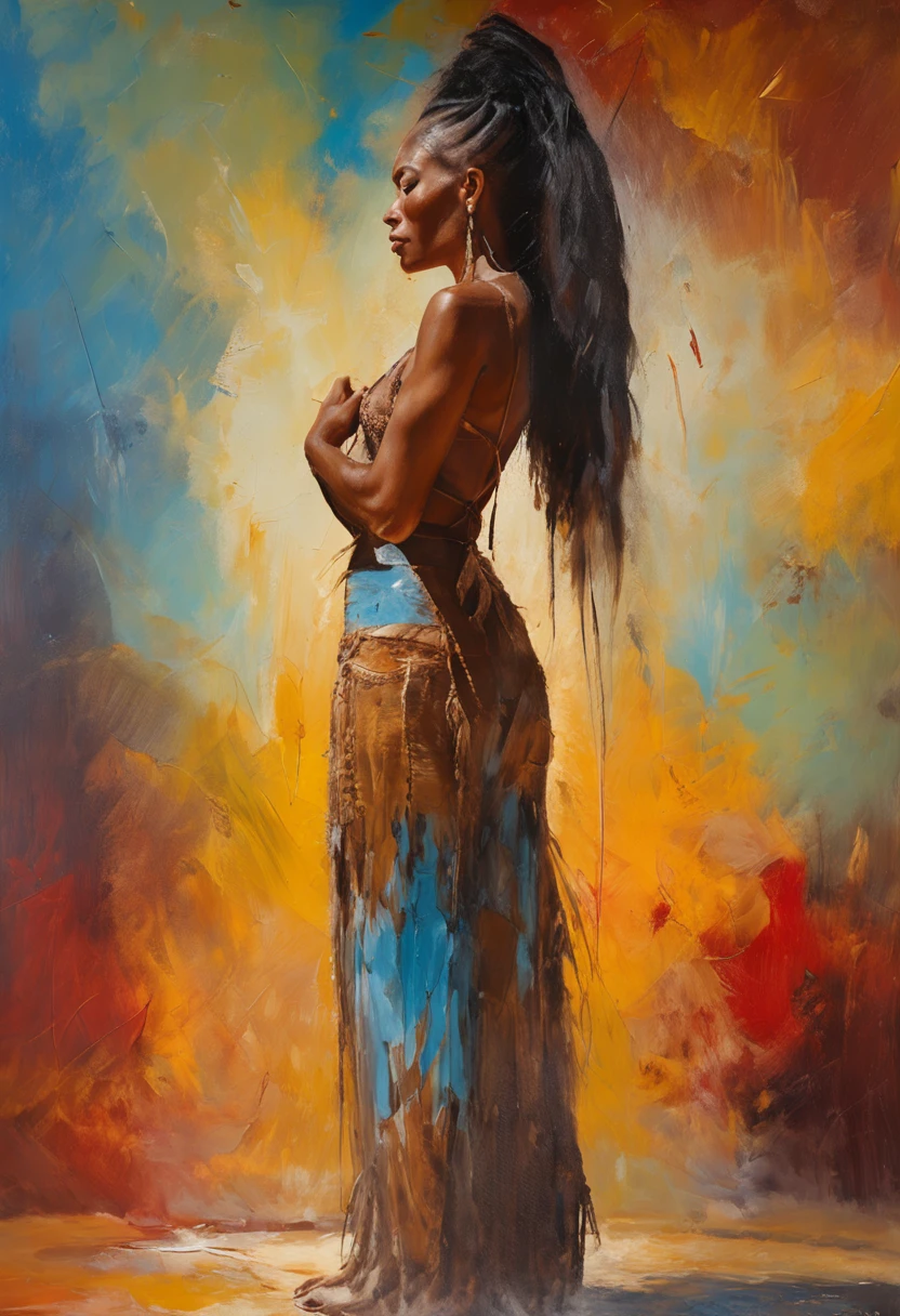 ultra detailed artistic photography, Native American beautiful Apache female, tee pee, moonlight, fire pit, feathers, sexy, dreamy, glowing, backlit, shadows, oil on canvas, smooth, ultra high definition, 8k, ultra sharp focus, intricate artwork masterpiece, flowy outfit, highly detailed, vibrant, production cinematic character render, ultra high quality model