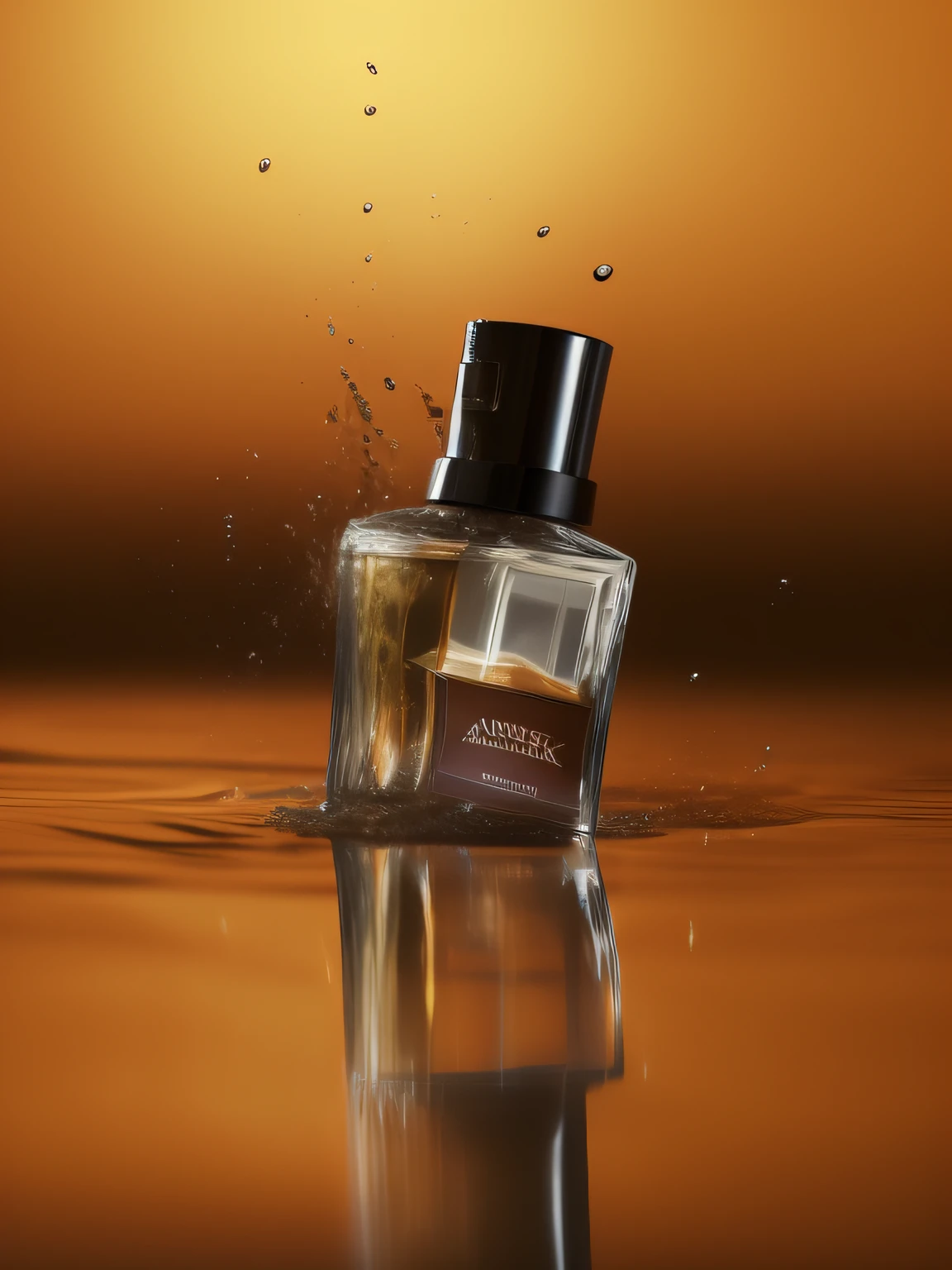 a close up of a bottle of perfume on a table, dramatic product photography, Product photography 4 K, dark-toned product photos, author:Kurt Roesch, dramatic product shot, author:Roman Brooke, Professional product photography, high qualityProduct photography, author:Thomas Kruger, floating in perfume, author:Alexander Mann, Product photography, commercial product photography, dramatic product lighting