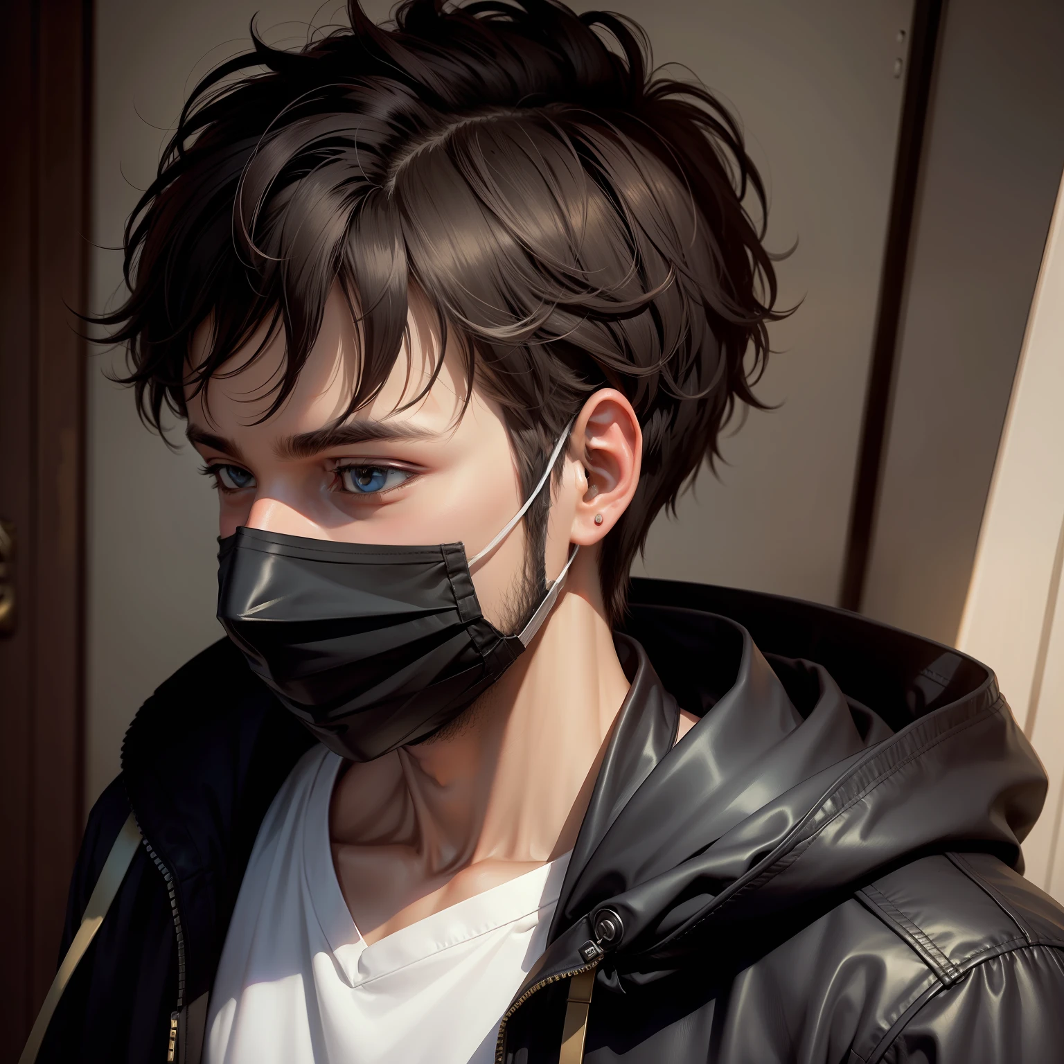 Creat a profile picture boy wearing a mask
