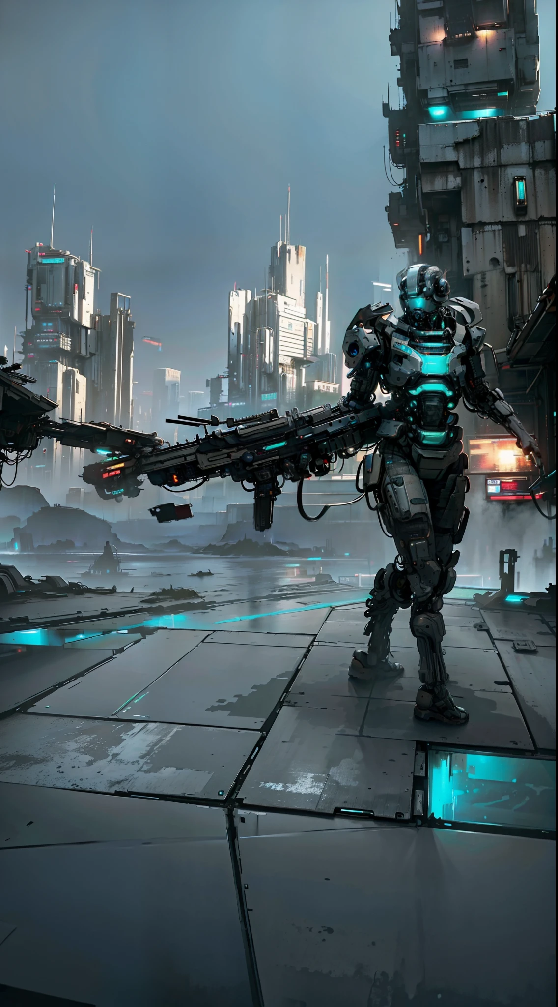 cyber punk perssonage，titanfall，exoskeleton，ultra-realistic realism