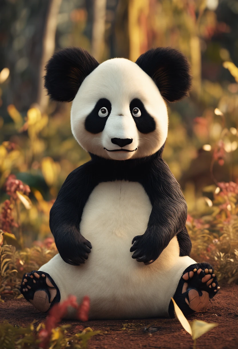 Trophy in panda look with ears