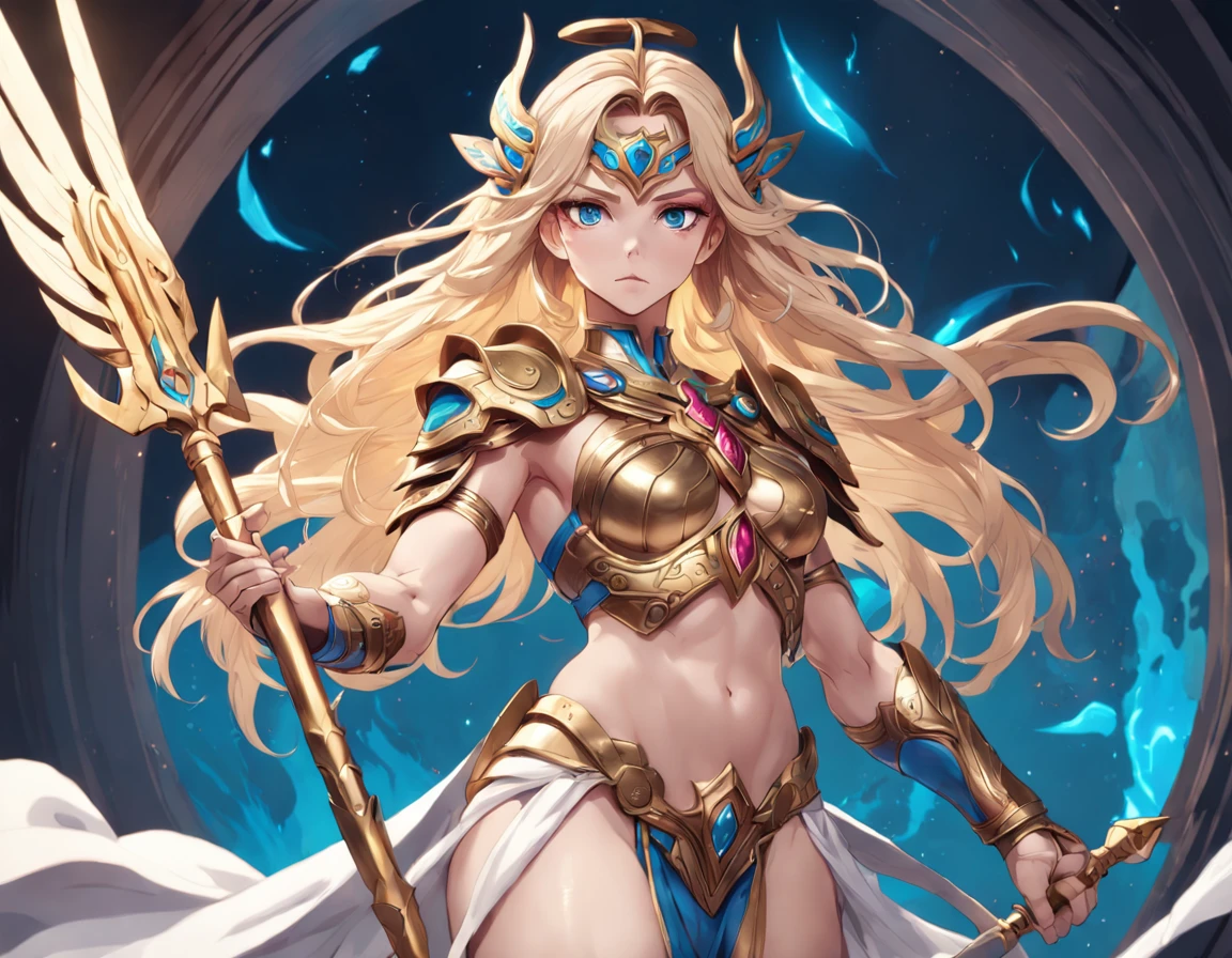 NSFW, Greek female god in intricate armor, luminous skin, Wild flowing hair, tattoo on arms, Big-breasted, artgerm, Hyper-detailed, Intricate, detailed art, trendy in triadic Artstation colors, intricate detials, 8K resolution