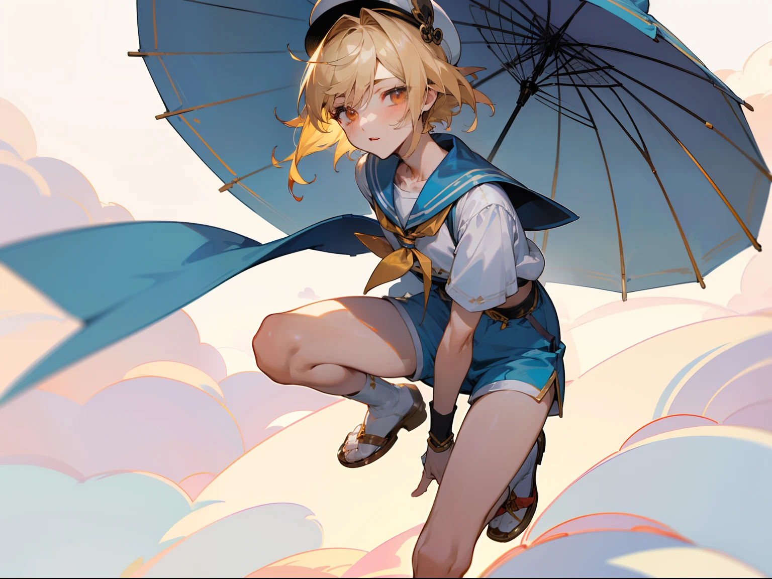 anime styled, The ultra -The high-definition, alice in the wonderland, Super cute girl, ((a blond:1.4)), ((Long:1.4)), shame, 恥ずかしさをこらえた表顔てLooking here, Light blue fluttering short dress, frilldの付いた白いエプロンスカートを重ねる, frilld, A large white ribbon is tied in the back around the waist of the dress. , B-cup breasts, Light blue fluttering mini skirt, 両足ともハイソックスは爪先から太ももの半ばあたりまである長い白色のknee high, ((knee high:1.4)), and draw the full body, In the forest where bright sunlight shines through, Clothes disheveled and chest exposed, teatsが見えている, ((teats:1.4)), Her skirt is in disarray and her crotch is visible., 股のFemale genitalsが見えている, ((Female genitals:1.4)), Pee, お漏らししてPeeが股から勢いよく出ている, Lying on the ground, lying on one's side, Urine excreted on the ground around my waist runs down my thighs and wets the ground., ((pissing:1.5)), I&#39;m holding out my hand as if to invite you here, Looking here, Please draw from a low angle.
