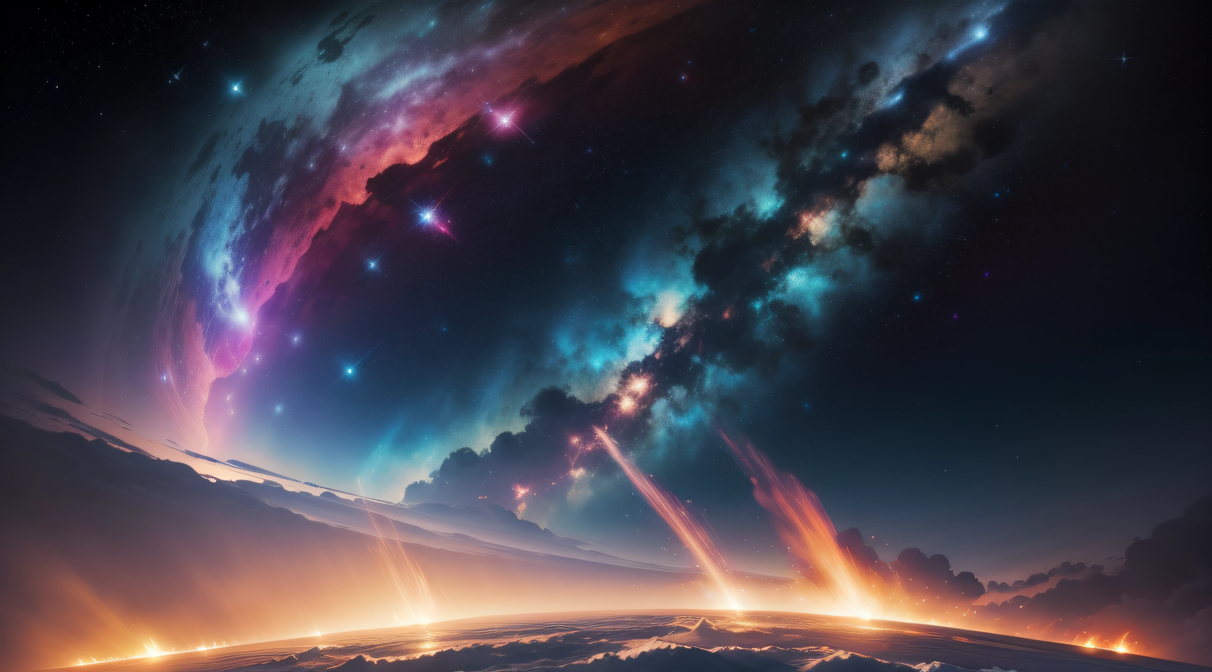 gere uma imagem do cosmos expandido, variedade de galaxias, full hd, astros reluzentes