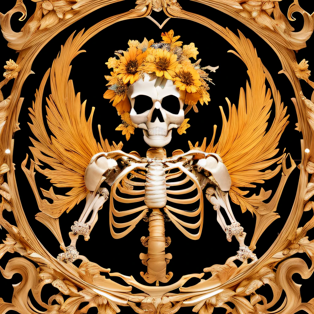 Skeleton pumpkin wind,Wear thick gold-framed reflective sunglasses,32K(tmasterpiece,k hd,hyper HD,32K)Light chrysanthemum flowing hair,Silver skull jewelry area in the cave,Indigo Skull King ,ice hockey(The skeleton is realistic:1.4),Skull pattern robe,Silver skull light blue ornament,Petals flutter,The background of autumn is pure,Hold your head high,Be proud,The nostrils look at people, A high resolution, the detail, RAW photogr, Sharp Re, Nikon D850 Film Stock Photo by Jefferies Lee 4 Kodak Portra 400 Camera F1.6 shots, Rich colors, ultra-realistic vivid textures, Dramatic lighting, Unreal Engine Art Station Trend, cinestir 800,Hold your head high,Be proud,The nostrils look at people,Tsundere,Petals flutter,Petals flutter,Sprinkle with gold dust,Fluttering,Impeccable,( reasonable design, Clear lines, High sharpness,Best quality, Very detailed skeleton, The skeleton of a masterpiece, offcial art, movie light effect, 16K skeleton(((Wear thick gold-framed reflective sunglasses)))