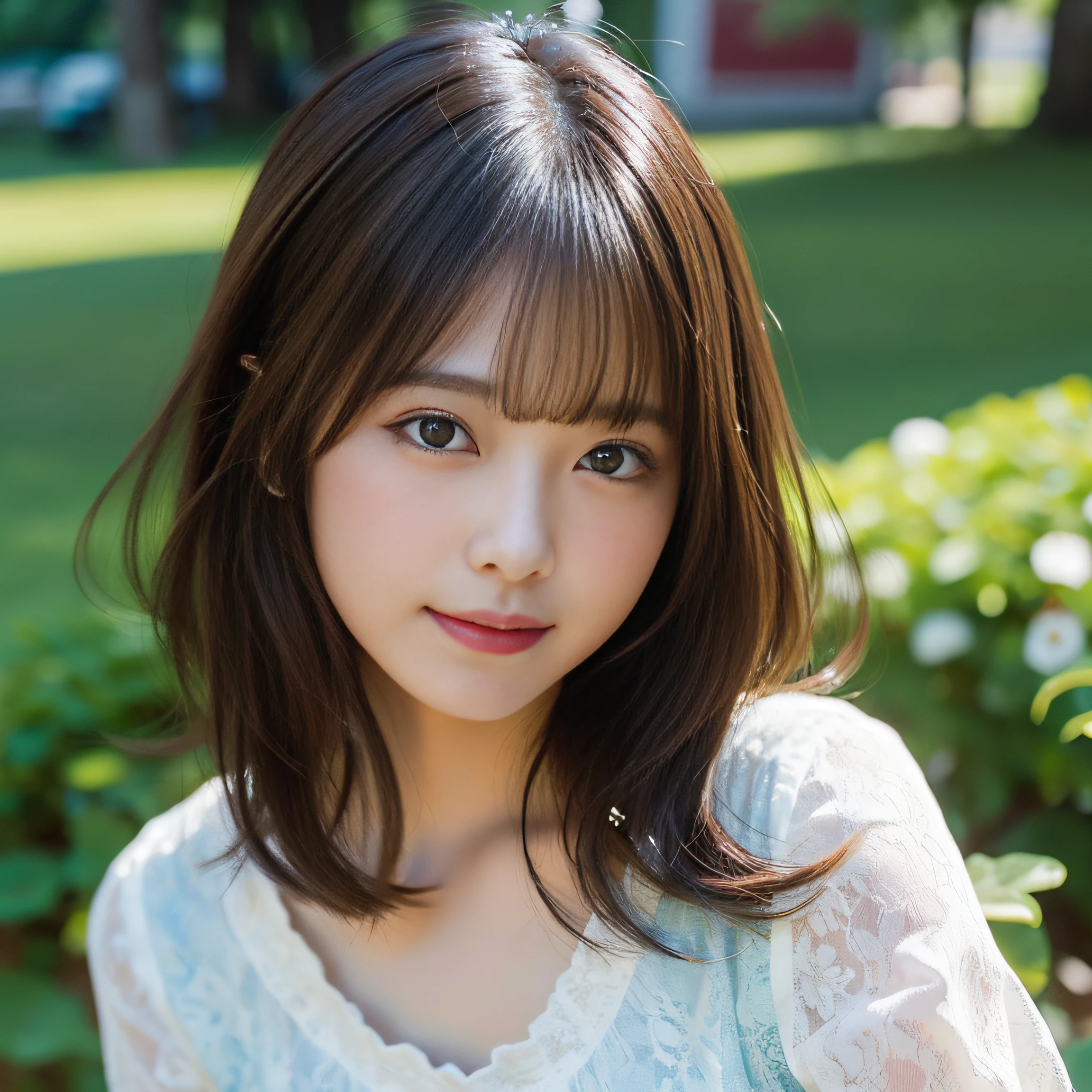 best quality, face focus, soft light, ultra high res, (photorealistic:1.4), RAW photo,(Shinozaki Ai), white skin, kawaii,
1 Japanese girl, solo, cute, smile, (pupil, lights in the eyes), detailed beautiful face, Medium-sized breasts,(high resolution detail of human skin texture),(long hair),(portrait), upper body, white traditional kimono, in the forest,