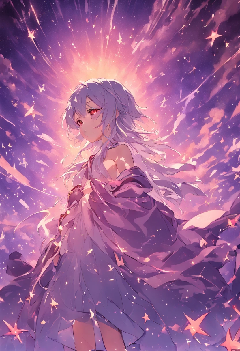 The simple and light-colored background faintly has stars and purple micro bucket numbers