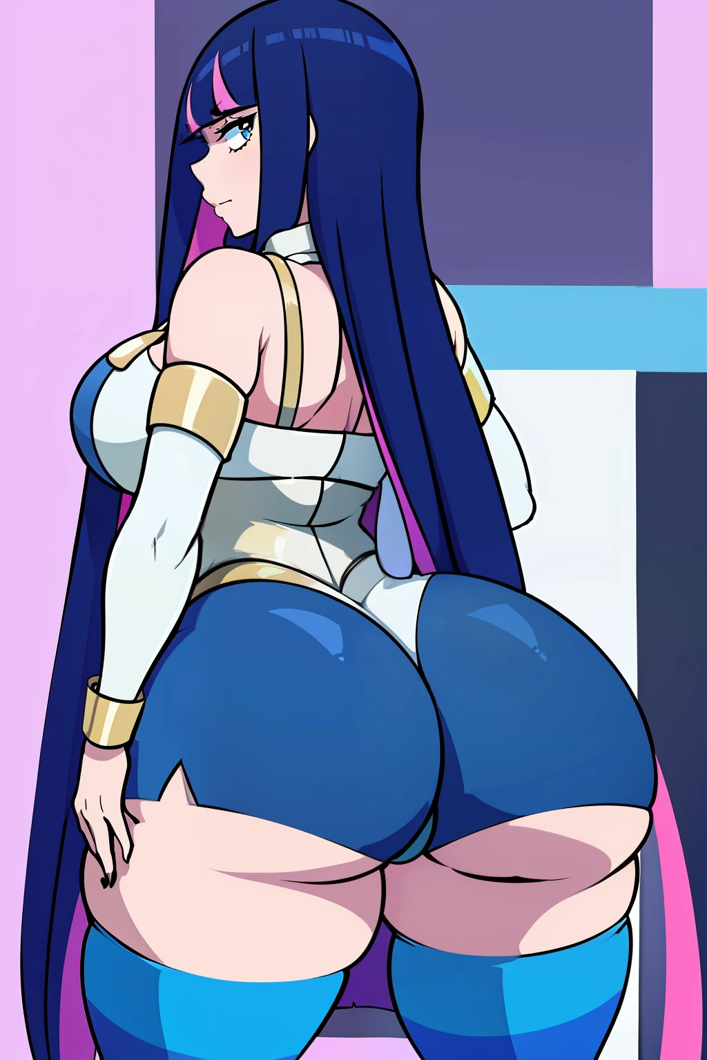 stocking, thicc, milfy, massive thighs, striped thighhighs, ass focus, bubble butt, massive ass, delicious ass, ass you'd like to eat