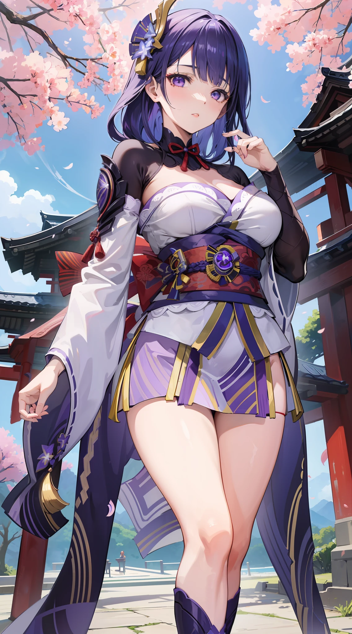 The Four Canatas,Idol Costumes,naked,Pussy。Under the skirt,Angle from below,naked足,Shrine with cherry blossoms,,Place your hands behind your head