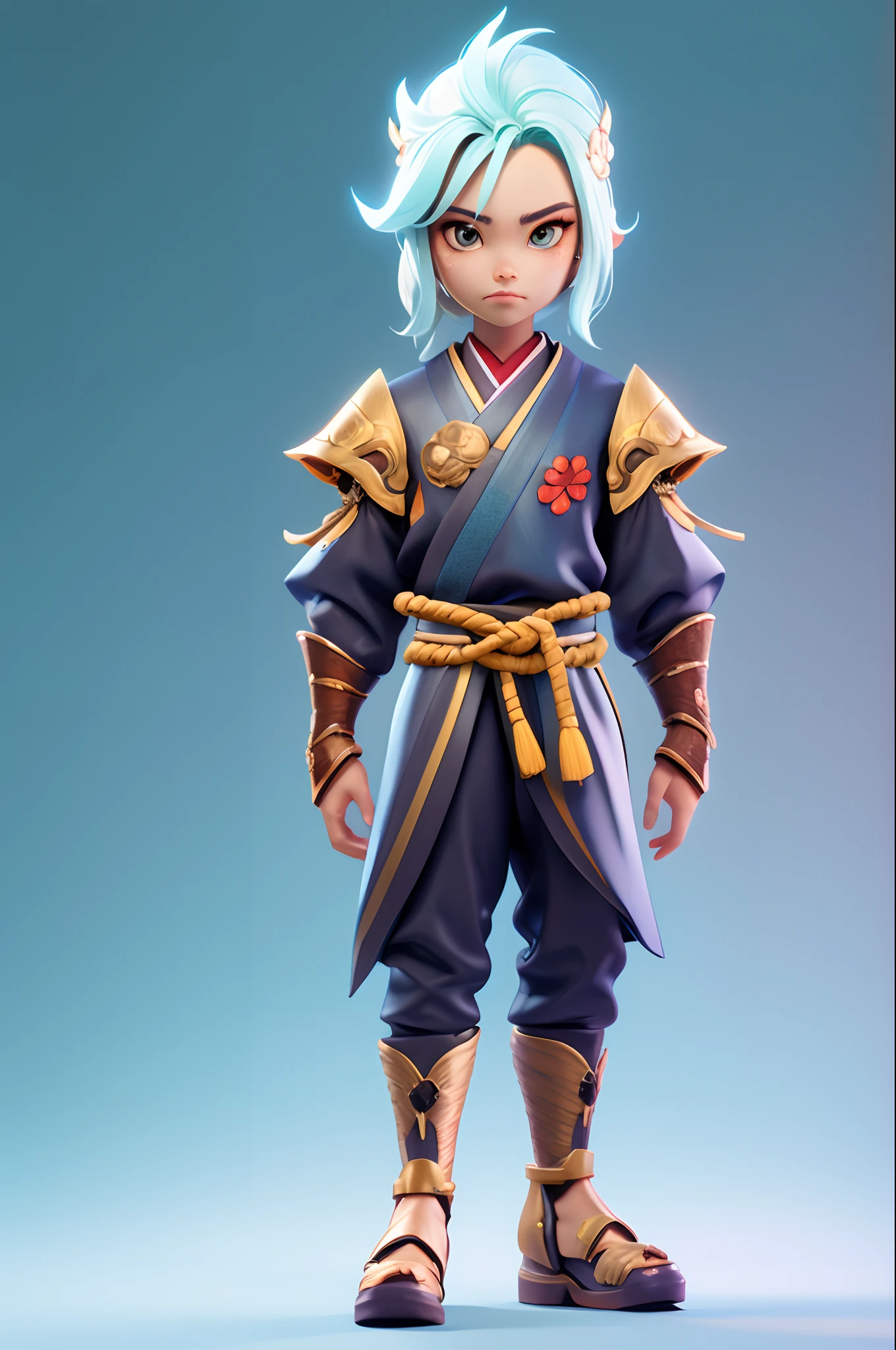 32character,(full body:1.2),simple background, masterpiece, best quality,(light Aquamarine gradient background:1.1) , raiden shogun, hd, 4k