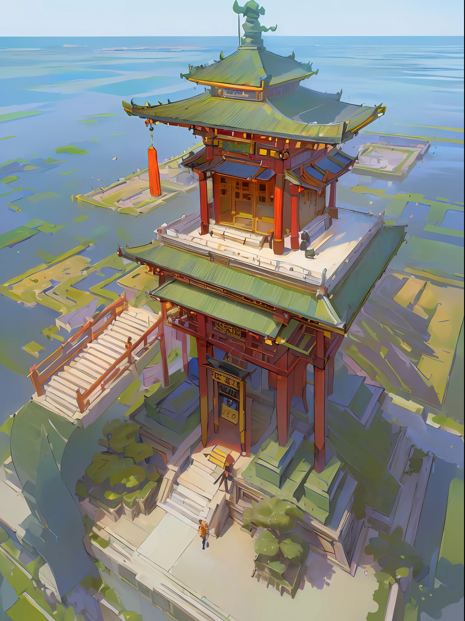 (isometric:1.5), (masterpiece, top quality, best quality, official art, beautiful and aesthetic:1.2),(16k, best quality, masterpiece:1.2),architecture, [:(black background:1.5):30],, east asian architecture, (simple background:1.5), scenery, no humans, stairs, building, wall, doorstep buildings, stairs, Chinese architecture