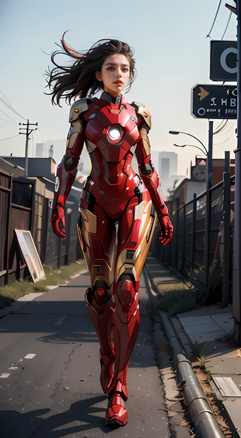 (1girl:1.3), solo,__body-parts__, official art, unity 8k wallpaper, ultra detailed, beautiful and aesthetic, beautiful, masterpiece, best quality, RAW, masterpiece, super fine photo,, best quality, super high Resolution, photorealistic, sunlight, full body portrait, stunningly beautiful,, dynamic pose, delicate face, vibrant eyes, (side view), she is wearing a futuristic Iron Man mech, red and gold, Highly detailed abandoned warehouse background, detailed face, detailed complex busy background, messy, gorgeous, milky, high detailed skin, realistic skin details, visible pores, sharp focus, volumetric fog, 8k uhd, dslr camera, High quality, film grain, fair skin, photorealism, lomography, sprawling metropolis in a futuristic dystopia, view from below, translucent