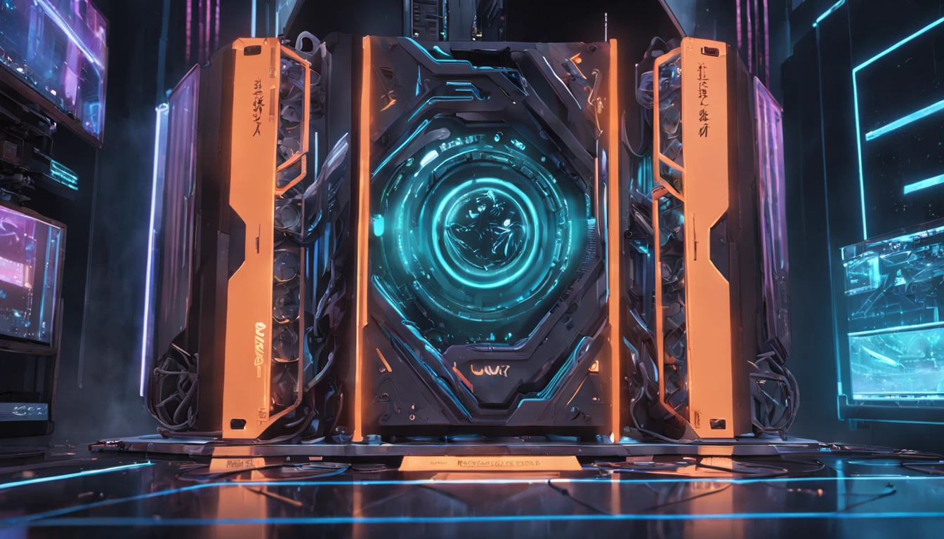 a gpu server in a technical scene, Local luminescence, A sense of future