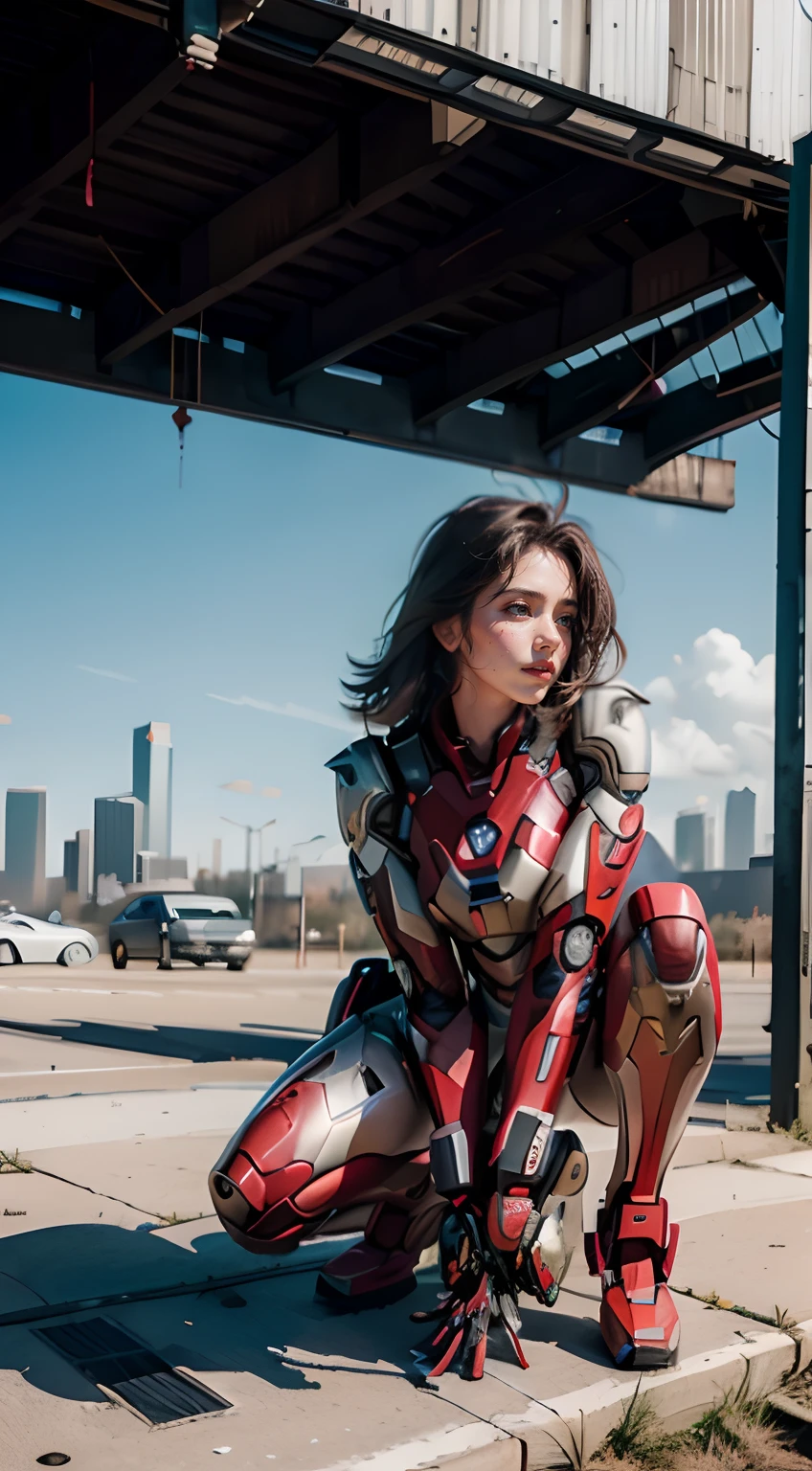 (1girl:1.3), solo,__body-parts__, official art, unity 8k wallpaper, ultra detailed, beautiful and aesthetic, beautiful, masterpiece, best quality, RAW, masterpiece, super fine photo,, best quality, super high Resolution, photorealistic, sunlight, full body portrait, stunningly beautiful,, dynamic pose, delicate face, vibrant eyes, (side view), she is wearing a futuristic Iron Man mech, red and gold, Highly detailed abandoned warehouse background, detailed face, detailed complex busy background, messy, gorgeous, milky, high detailed skin, realistic skin details, visible pores, sharp focus, volumetric fog, 8k uhd, dslr camera, High quality, film grain, fair skin, photorealism, lomography, sprawling metropolis in a futuristic dystopia, view from below, translucent