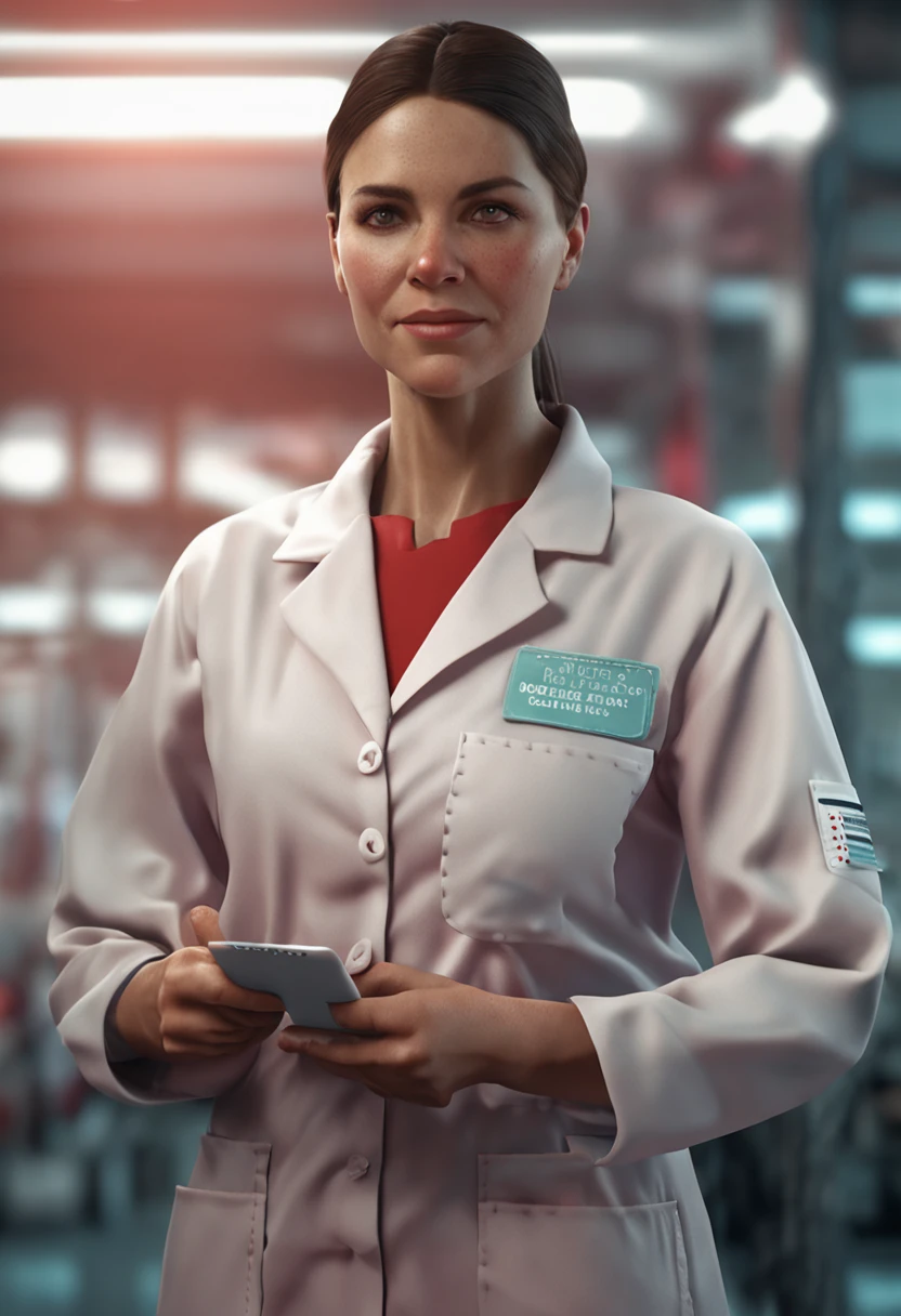 a realistic nurse, with the covid-19 vaccine in her hand, ultra detailed, ultra realistic, 8k