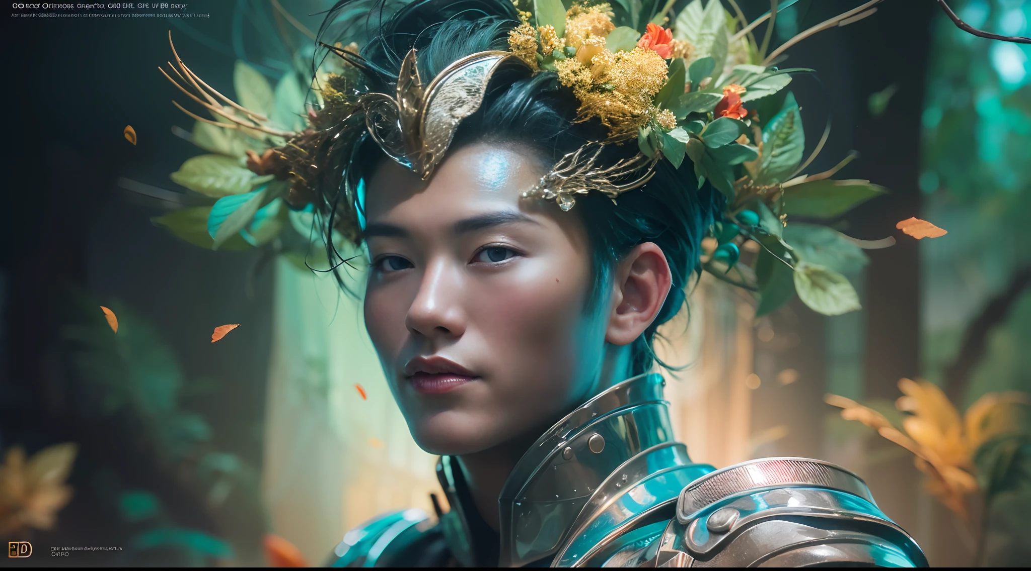 1boy, photo of very very handsome suave smiling young 25-year-old male Chinese prince, clothed in futuristic cybernetic armor, wearing a large futuristic crown, walking in an ethereal enchanted forest with neon glowing flowers and a rainbow in the sky, sci-fi, intricate, neon light, ((perfect face)), ((perfect hands)), ((perfect body)), ((correct anatomy)), ((ultra-realistic)), ((8k, UHD)), highly detailed, digital painting, artstation, concept art, human anatomy, soft light, smooth, illustration, art by tian zi and craig mullins and WLOP and alphonse mucha
