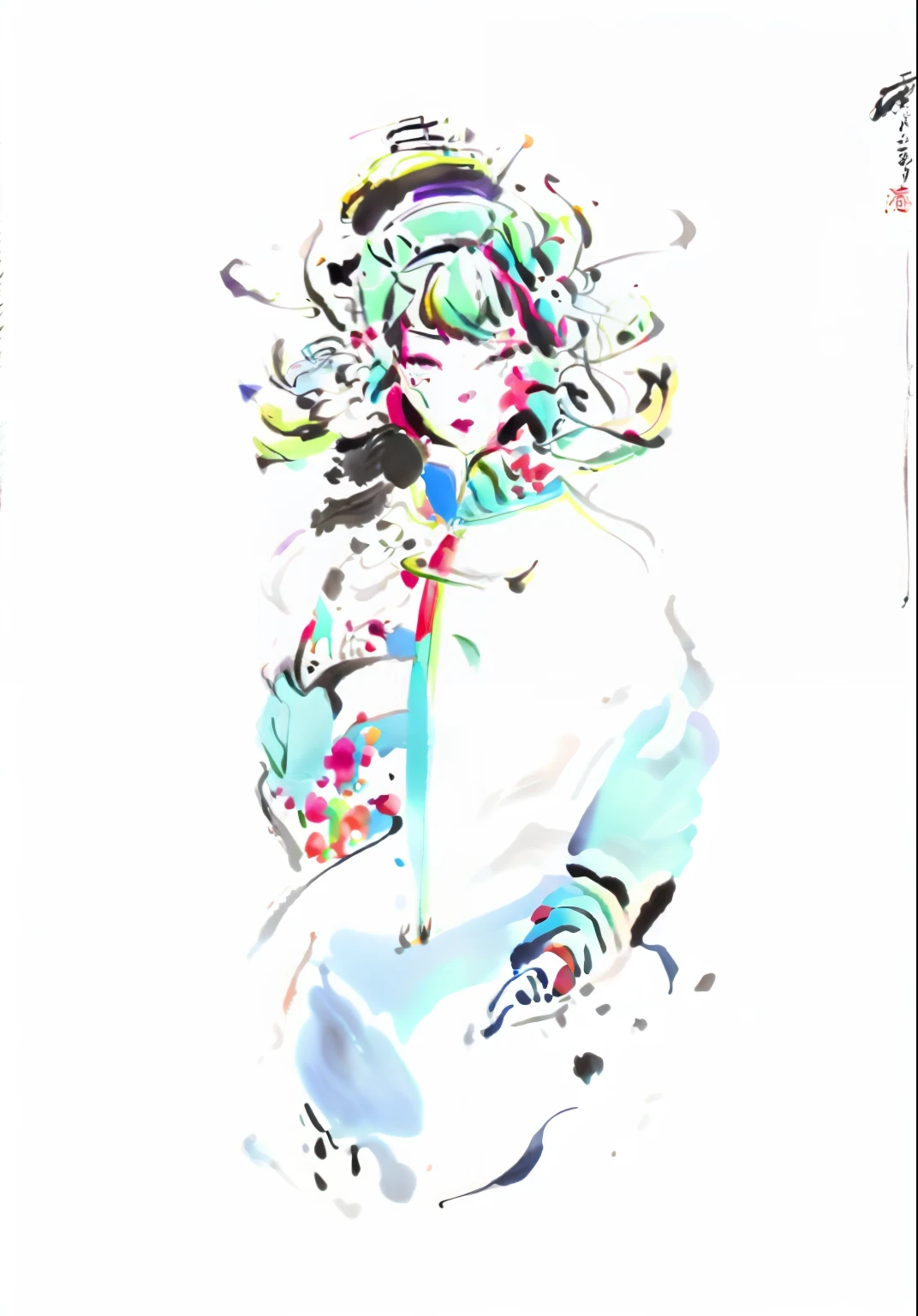 Maximalism,The colors are under three,Thicker lines,summery,Vector illustration,woodcut print