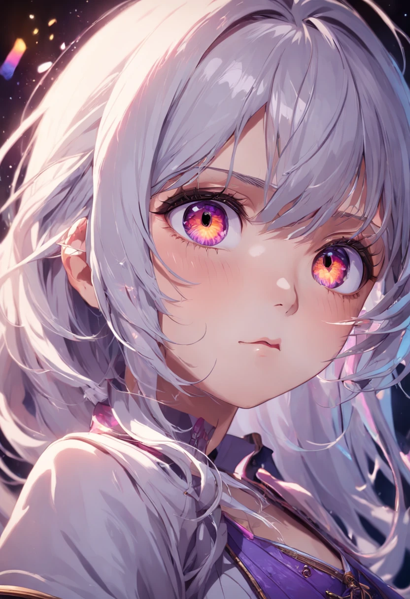 best quality, masterpiece, (realistic:1.2), 1 girl, detailed face, beautiful eyes, (masterpiece:1.2, best quality), (finely detailed beautiful eyes: 1.2), (extremely detailed CG unity 8k wallpaper, masterpiece, best quality, ultra-detailed, best shadow), (detailed background), (beautiful detailed face, beautiful detailed eyes), High contrast, (best illumination, an extremely delicate and beautiful),1girl,((colorful paint splashes on transparent background, Dulux,)), dynamic angle, beautiful detailed glow, full body, cowboy shot, white hair, purple eyes,