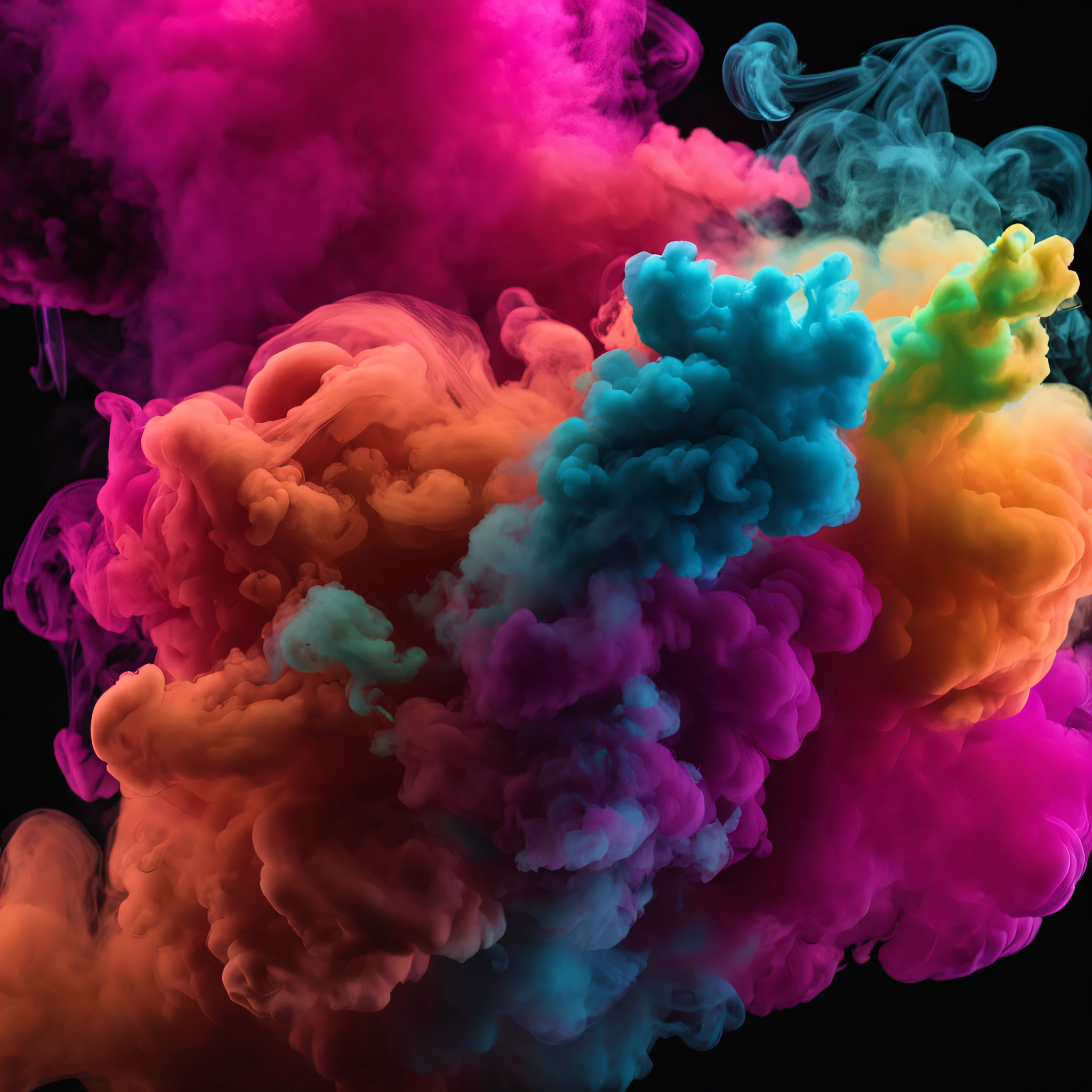 (Best Quality,hight resolution,masutepiece:1.2),Ultra-detailed,Abstract,Colorful,Explosion of pink and red and blue and green and yellow powder isolated on black background,Shimmering texture,Visible background,Freezing Movement,Colorful Pauda, Radial from the center, The best balance, best composition,