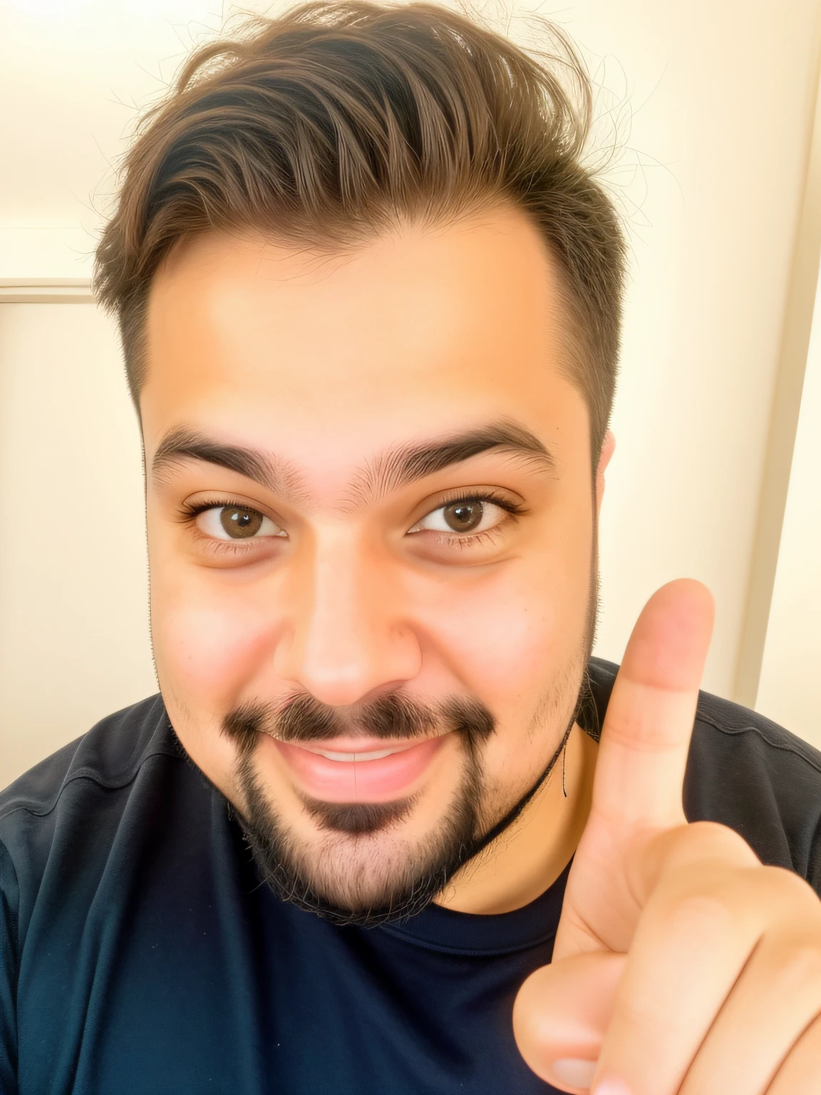 There's a man with a beard and beard pointing at the camera, fotografia realista, luz de studio, foto profissional Streamer do Twitch / Jogador Ludwig, Jack Preto, h3h3, foto de perfil headshot, e ouellette, pointing at camera