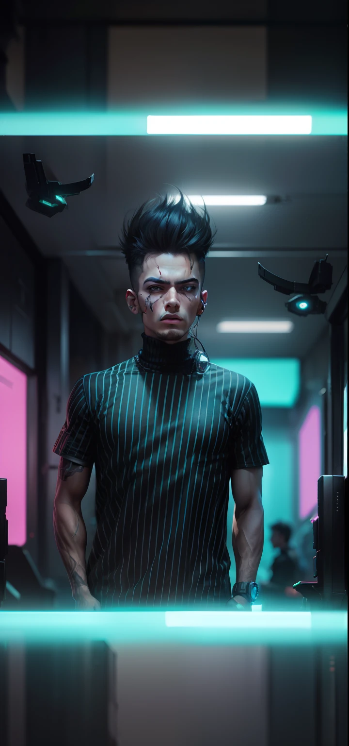 Change background cyberpunk handsom