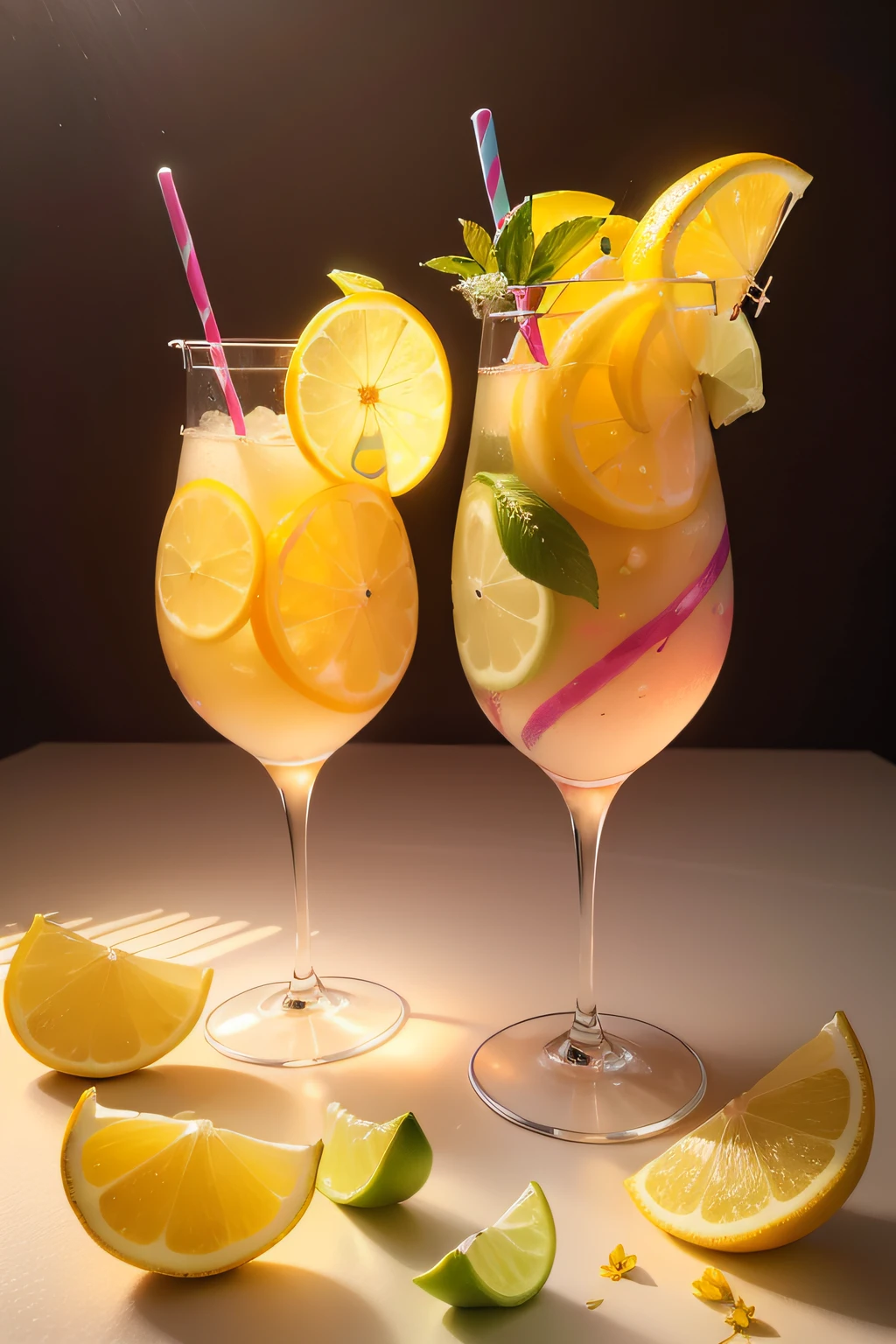 Beba transparente, lemon, lemon skin texture, made of flowers and citrus fruits, limonada, frutas e flores, 🐿🍸🍋, lemon light, rosa e amarelo, !!beleza natural!!, photorealistic oil on canvas, feito de frutas e flores, lemon, photorealistic oil painting, brilho suave, Maximum Quality Fund, CG unidade 8k papel de parede, Super delicado, beautiful sky and clouds, Rainbow, weather after rain, rica paisagem natural, Cliffs, lagos e rios, waterfalls flying water, belas montanhas verdes, no trace, Excellent scenery, Photo contest already awarded, Fundo bokeh, profundidade total de campo, High dynamic HDR, Royal Restoration, complexidades, detalhes extremos, Dramatic presentation, apresenta perfeitamente o estilo da arte midjourney."
